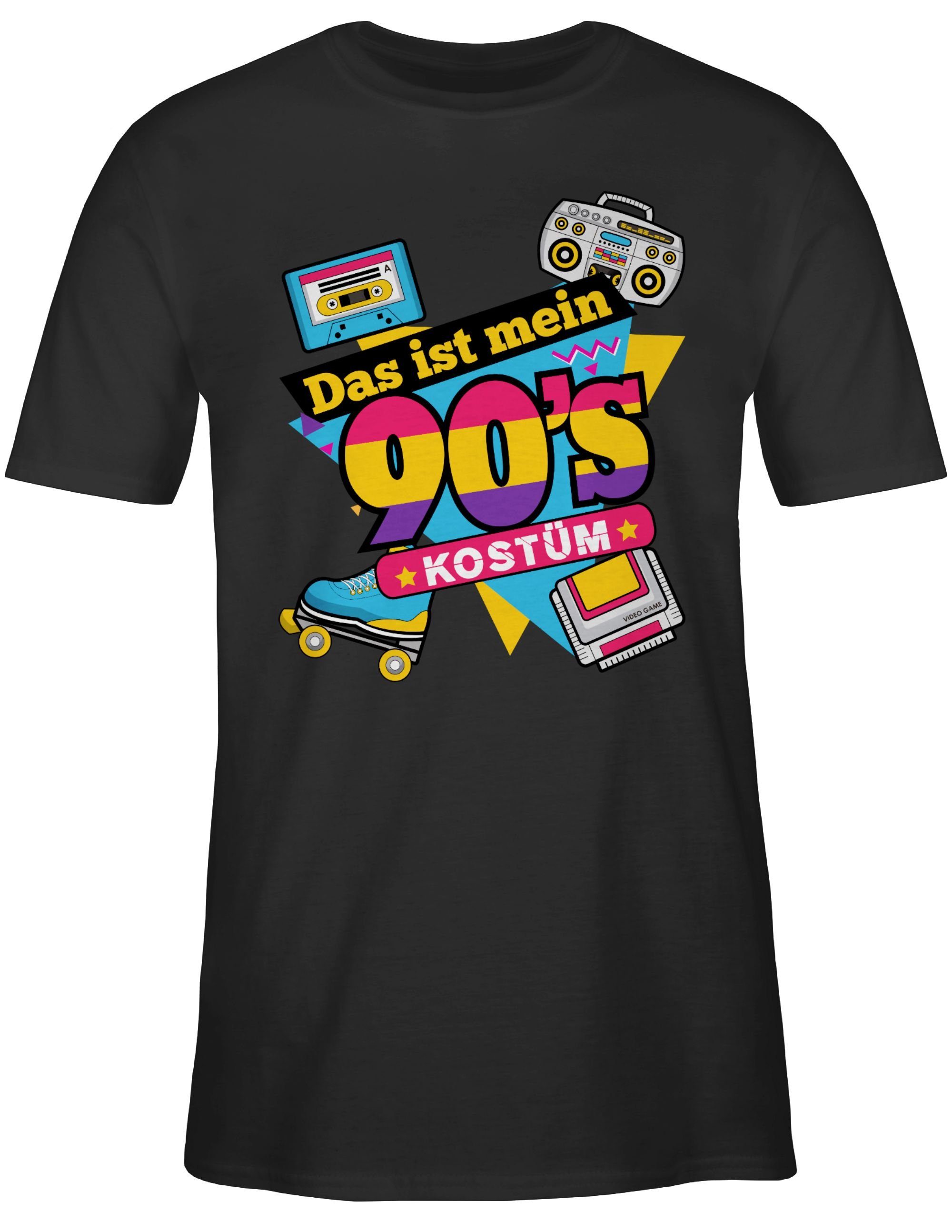 90er Das & Fasching Karneval Kostüm 01 Shirtracer Schwarz Jahre mein T-Shirt ist