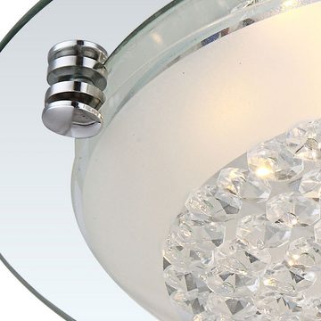 etc-shop LED Deckenleuchte, LED-Leuchtmittel fest verbaut, Warmweiß, Deckenleuchte Deckenlampe Kristallleuchte Glas Wohnzimmerlampe LED