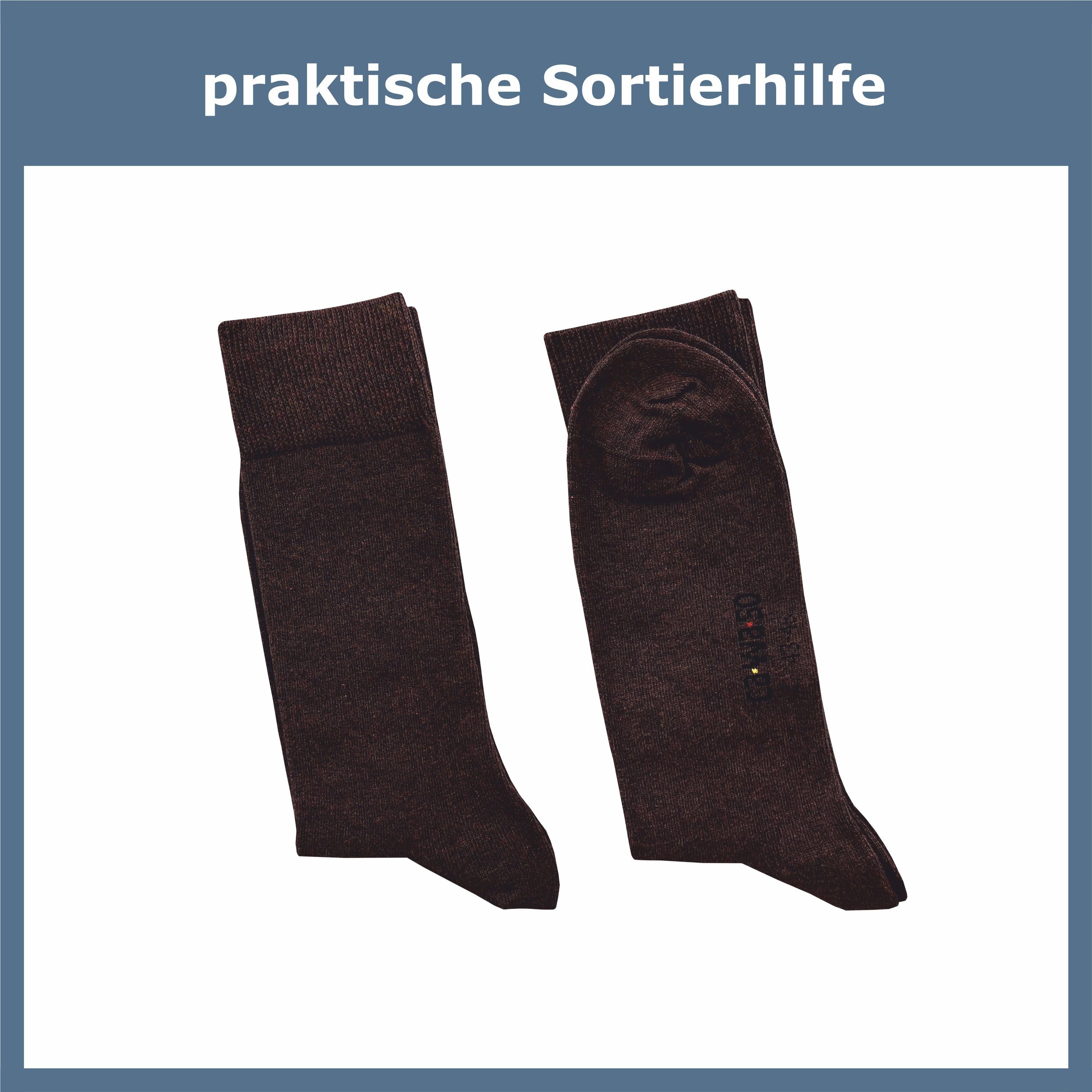 ca·wa·so Socken für Damen & Herren - bequem & weich - aus doppelt gekämmter Baumwolle (10 Paar) Socken in schwarz, bunt, grau, blau und weiteren Farben