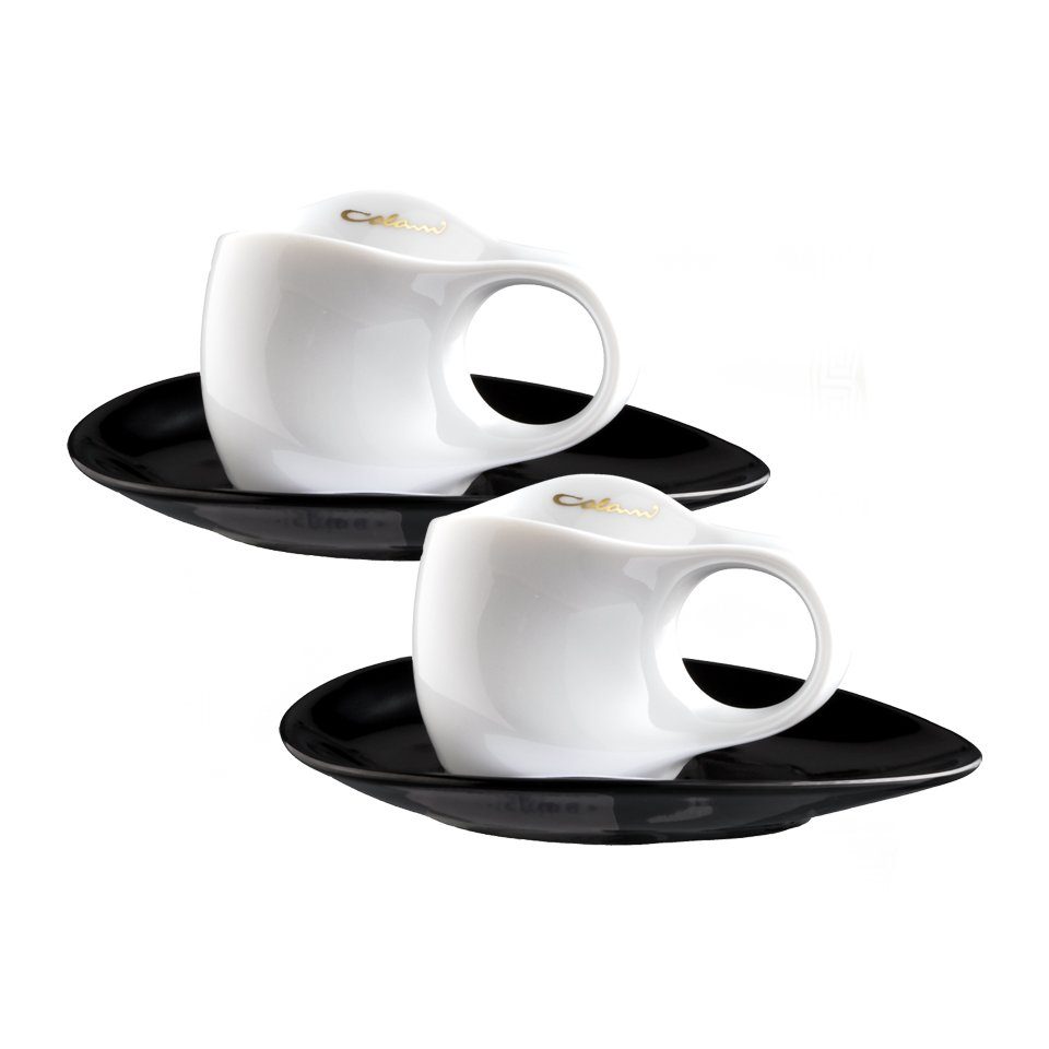 Espressotasse Luigi Colani 2 Espressotassen inkl. Unterteller, Porzellanserie ab ovo