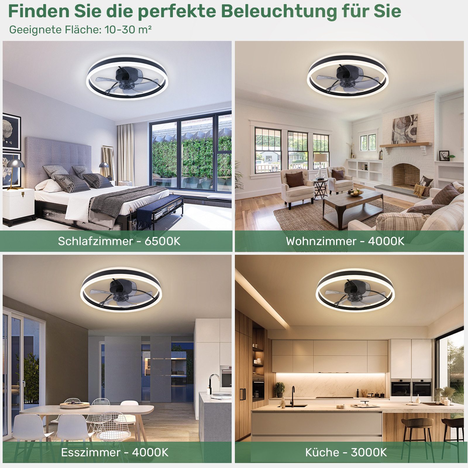 Oraymin Deckenleuchte Leise Deckenventilator mit APP-Steuerung günstig online kaufen