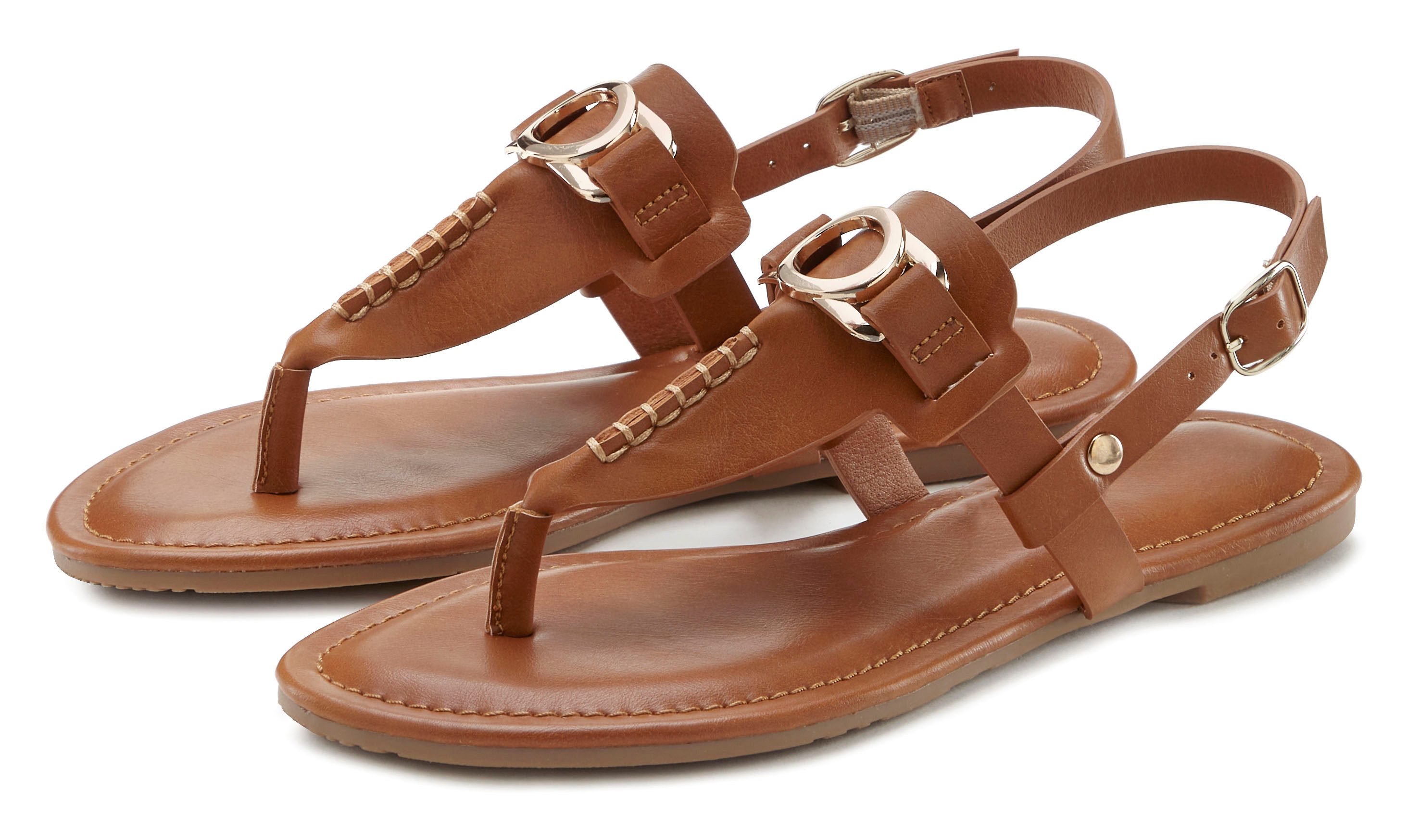 Vivance Zehentrenner Sandale, Pantolette mit Schmuckelement VEGAN günstig online kaufen