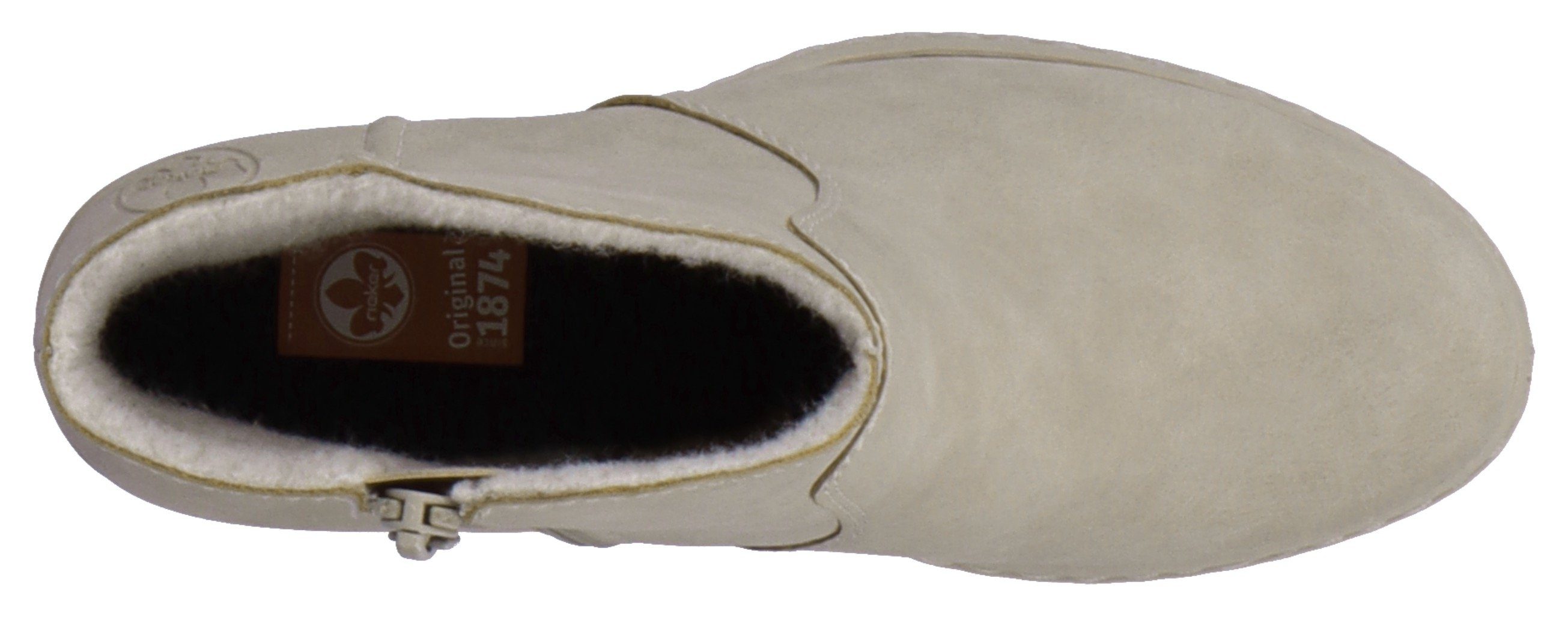 Rieker Ankleboots Stiefelette, Plateauboots, Blockabsatz, in eleganter Optik. Reduzierter Preis € 53,71. Unverbindliche Preisempfehlung € 64,95