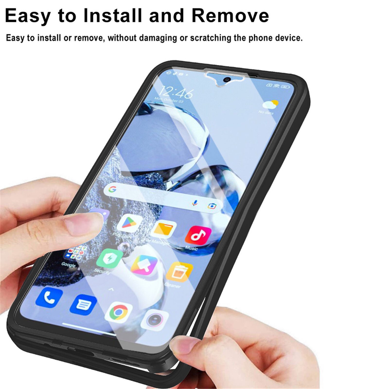 betterfon Handyhülle für Samsung Galaxy A05s 2-teiliges 360° TPU Schutzcase, 2-teiliges 360 Grad Case mit Rundumschutz und Displayschutz