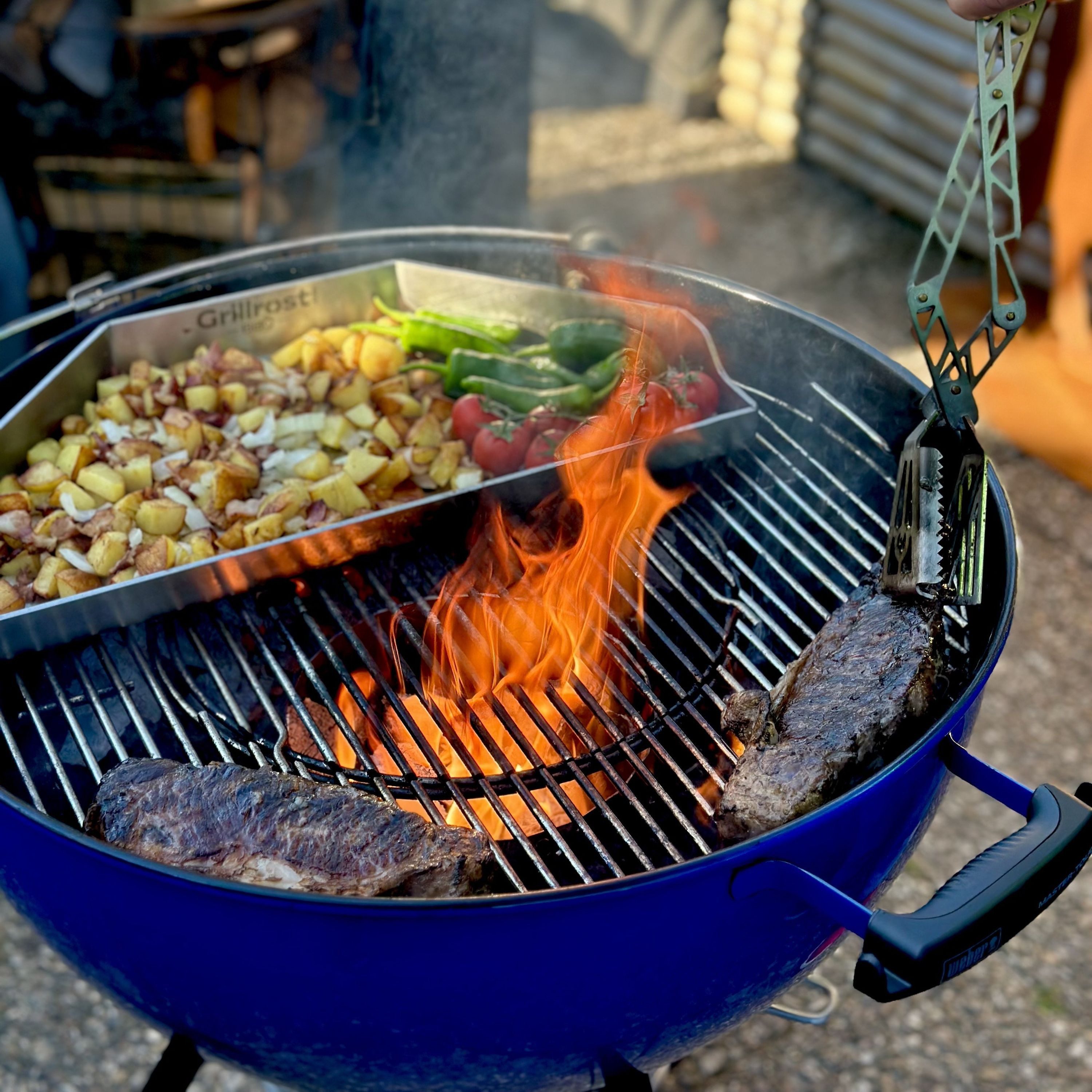Grillrost.com BBQ Grillrost BBQ Kugelgrill Plancha, Made in Germany