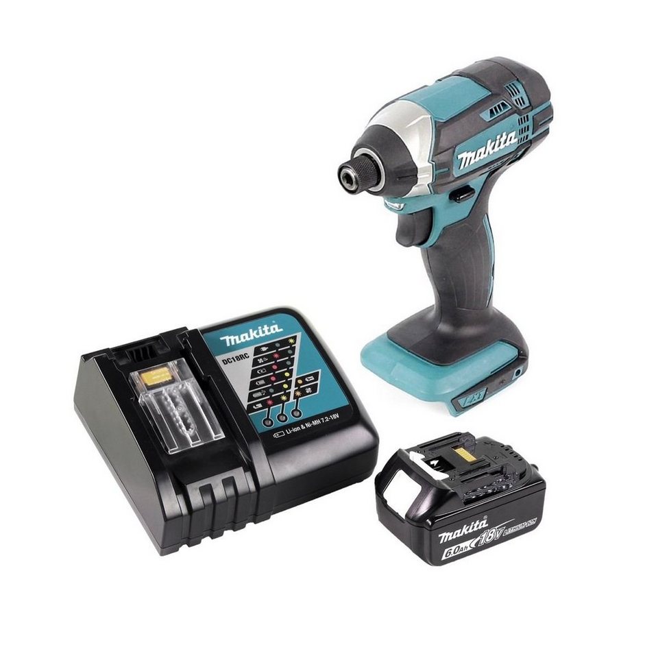 Makita Akku-Schlagschrauber DTD 152 RG1 Akku Schlagschrauber 18 V 165 Nm +  1x Akku 6,0 Ah + Ladeg