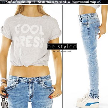 be styled Boyfriend-Jeans »destroyed Hüftjeans, relaxed Damenhosen im bequemen used look j20r-1«