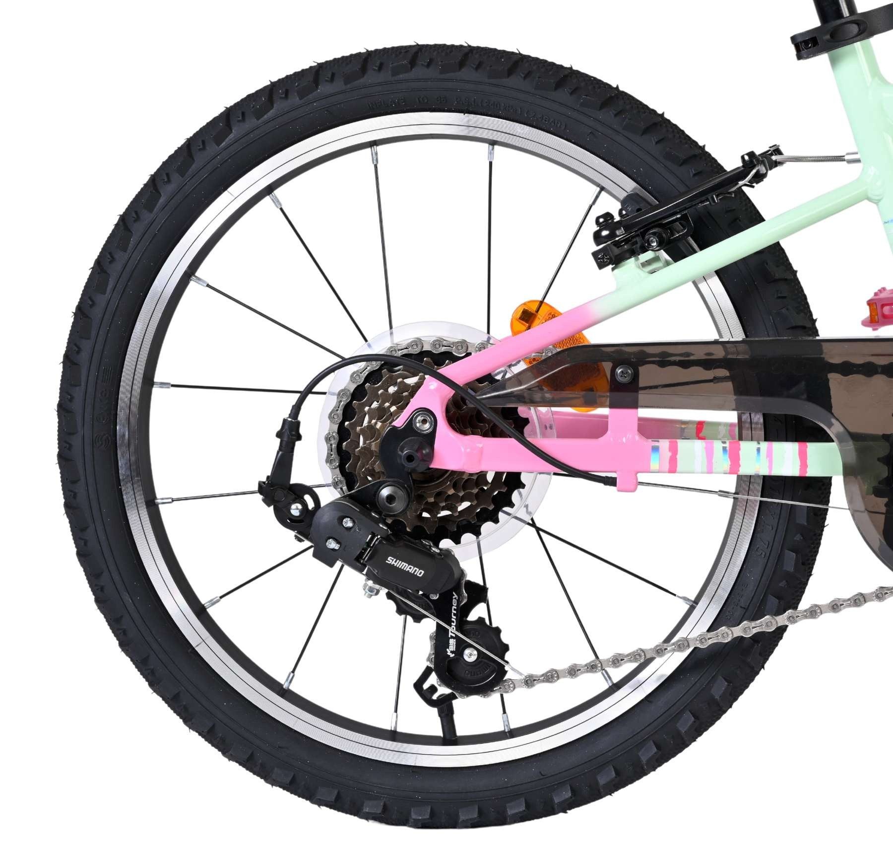Volare Kinderfahrrad Milano Mädchen 18 Zoll mit Shimano Nexus 3 in Mintgrün, Shimano Nexus 3-Gang-Schaltung, superleicht, sportlich, sicher