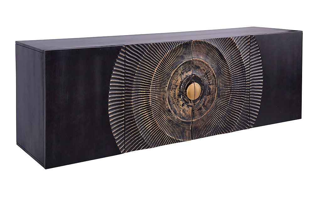riess-ambiente Lowboard GOLDEN SUNSET 180cm schwarz / gold (Einzelartikel, 1 St), GOLDEN SUNSET