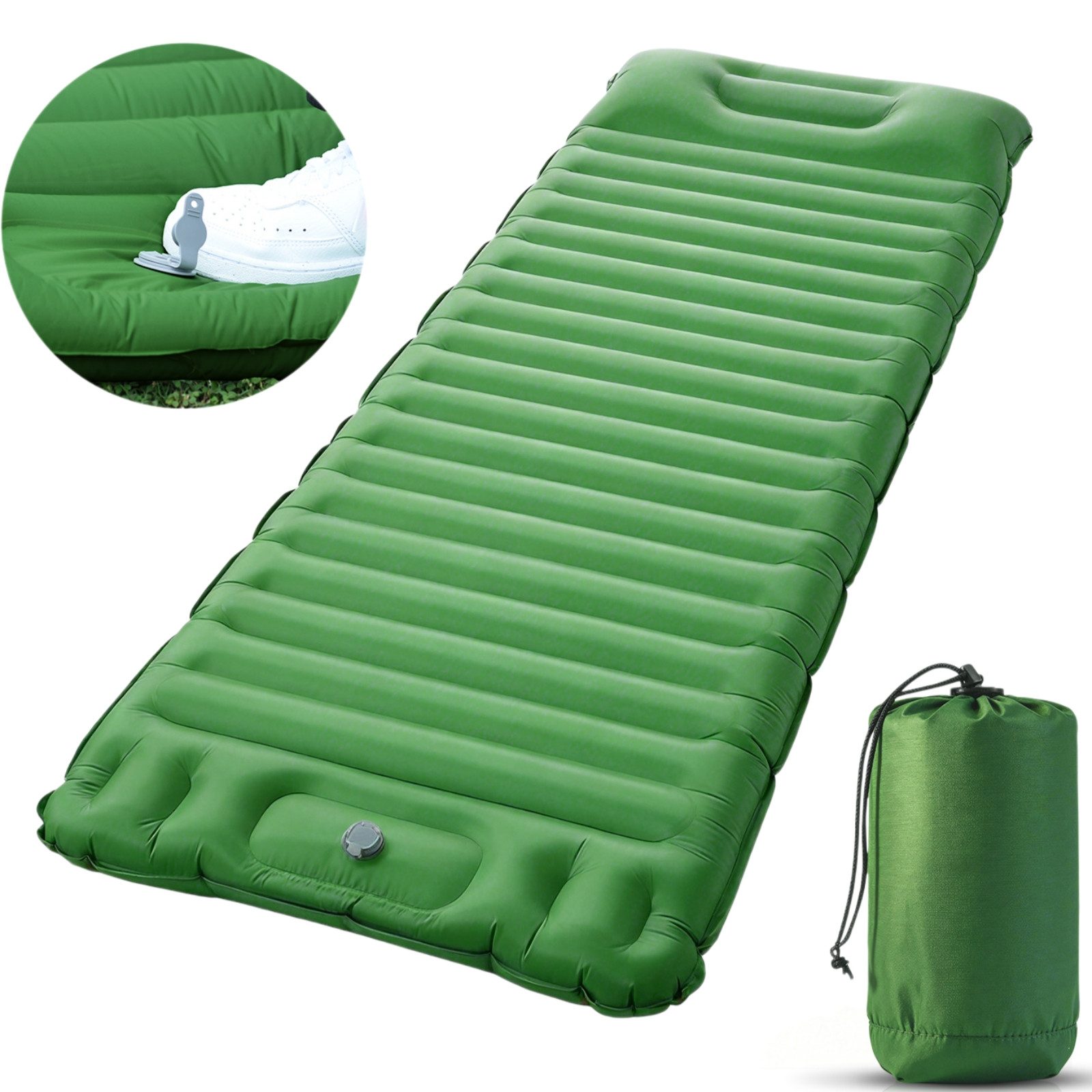 CkeyiN Isomatte Selbstaufblasende Campingmatte für Camping/Outdoor 196*68*10cm, (für 1 Personen, 1-tlg), Campingmatratze Ultraleicht mit Kissen