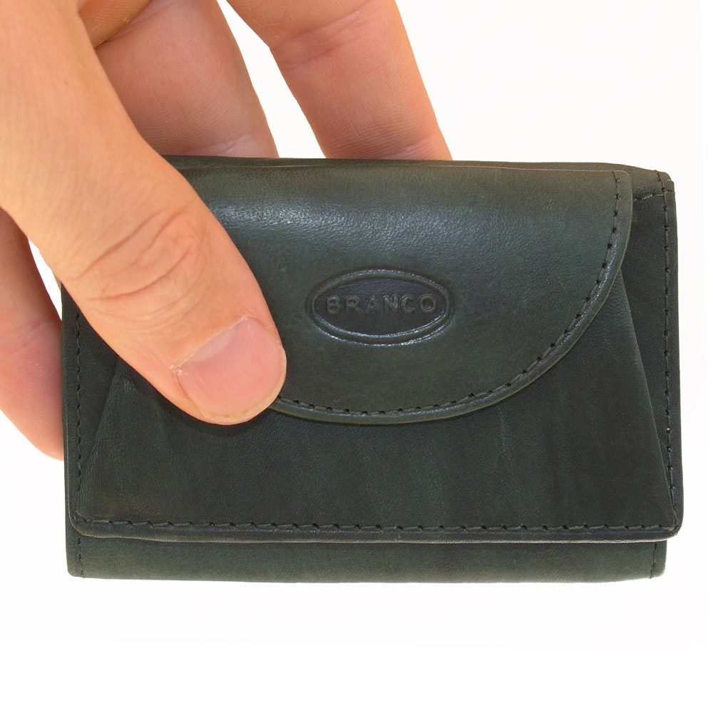 BRANCO Mini Geldbörse Kleine Geldbörse / Mini-Portemonnaie, Leder, Jäger-Grün, Branco 105