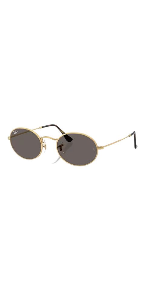 Ray-Ban Sonnenbrille Ray-Ban Oval Flat Lenses Sonnenbrille Gold Grau Metall Unisex
