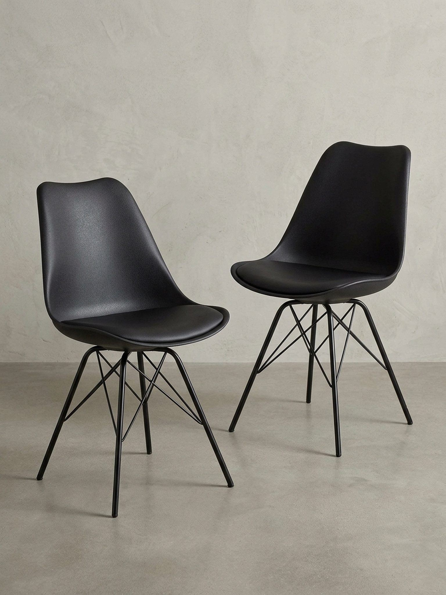 KADIMA DESIGN Esszimmerstuhl Skandinavische Esszimmerstühle, 2er Set, Samt/Kunststoff