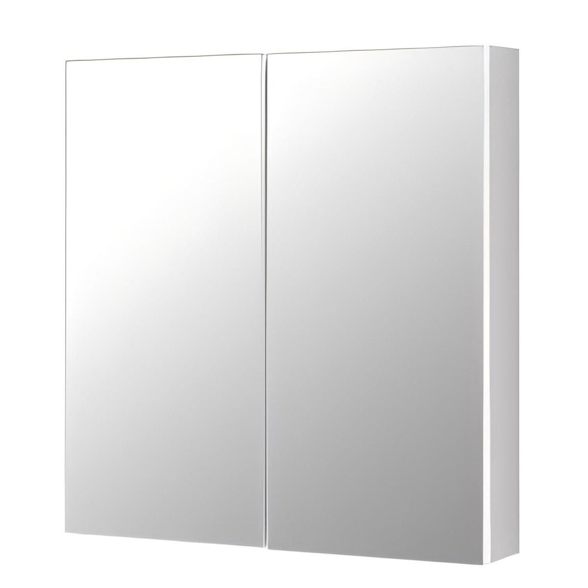 KOMFOTTEU Badezimmerspiegelschrank Spiegelschrank mit 2 Türen,62 x 11,3 x 65 cm