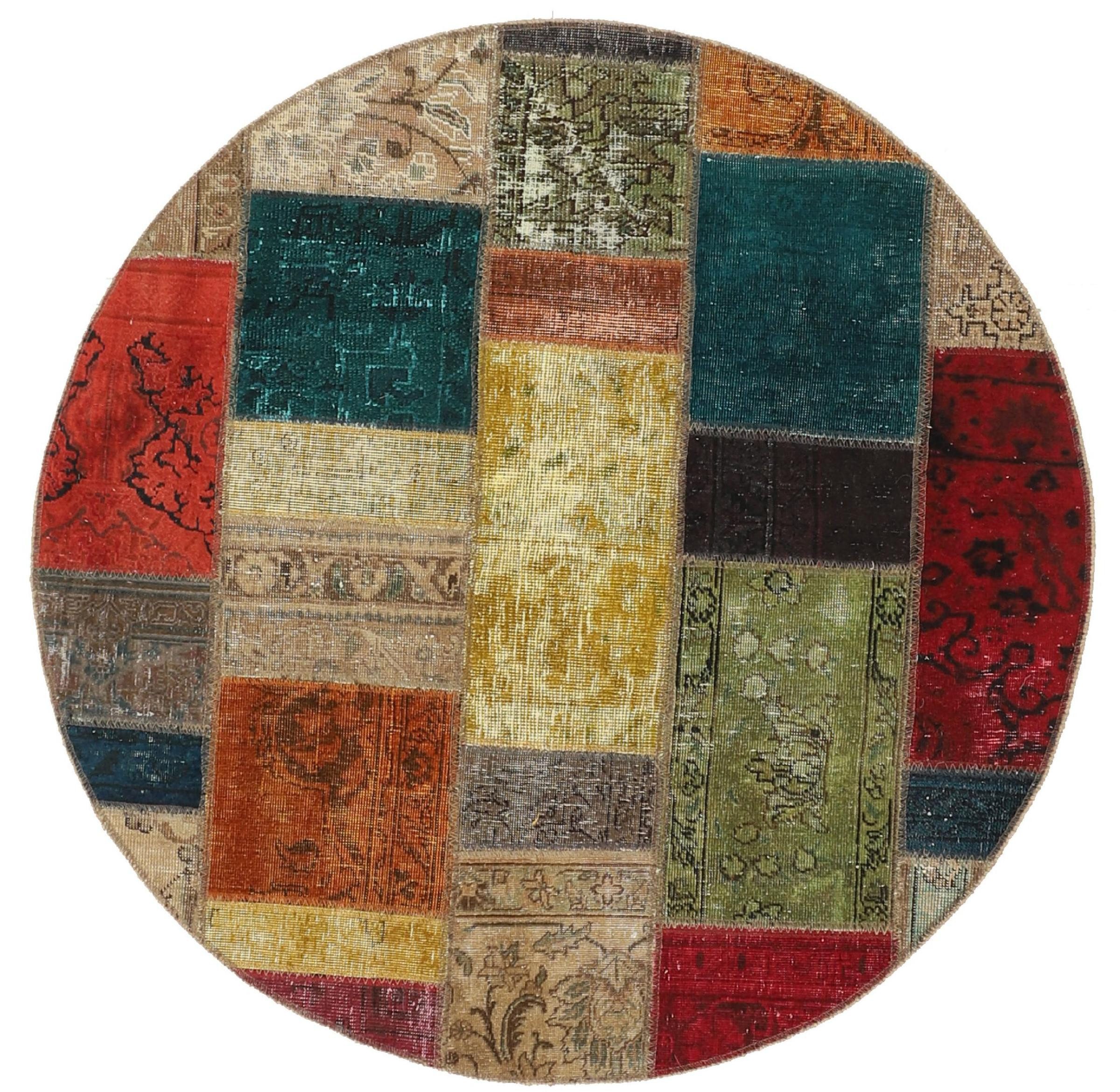 Orientteppich Patchwork 149x151 Handgeknüpfter Moderner Orientteppich /