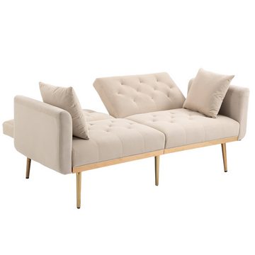 Powerwill Schlafsofa Klappsofa mit Schlaffunktion, 3-Sitzer Sofa fürs Wohnzimmer 1 Teile, Stabile Metallbeinstütze