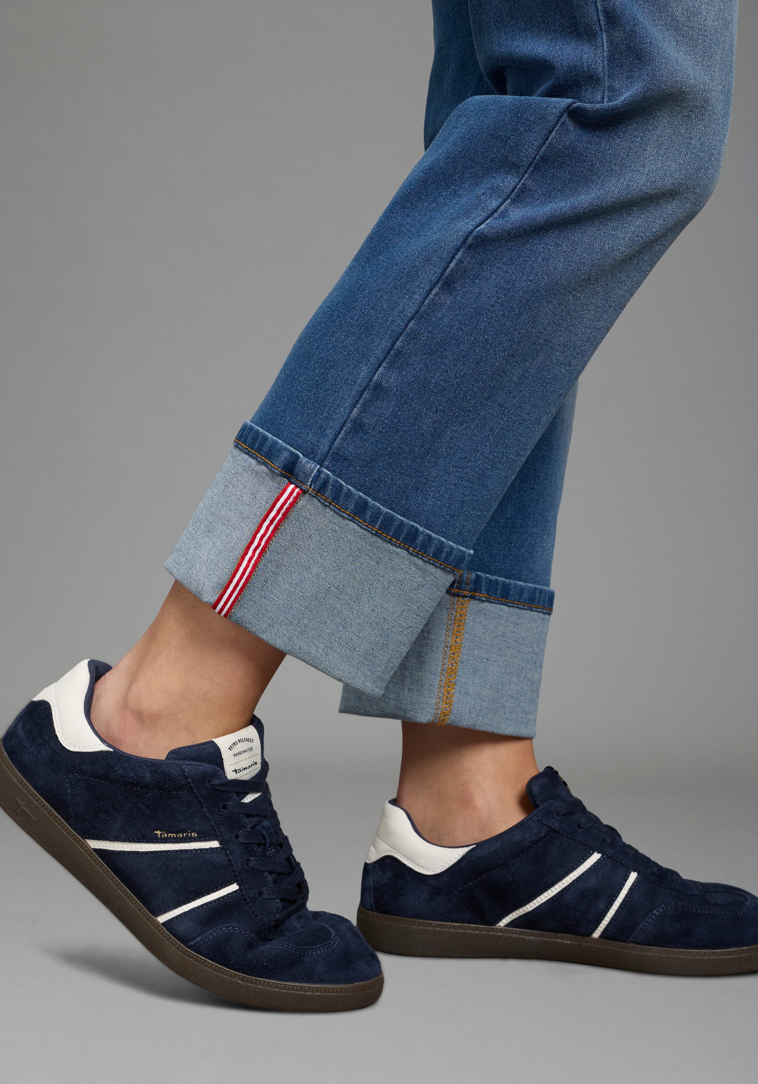 Arizona Straight-Jeans mit Turn-Up gerader Straight-Fit, langer Schnitt, mit Knopf- und Reißverschluss