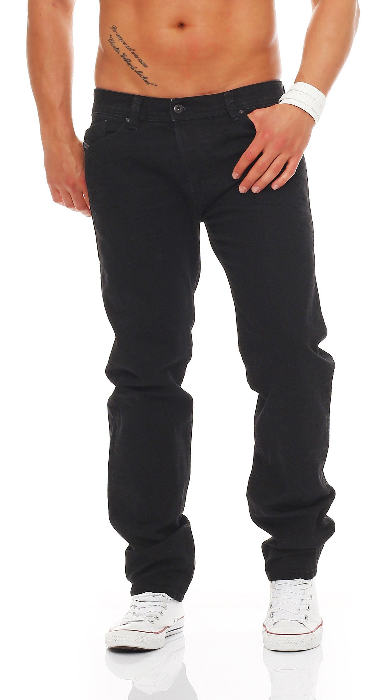 5-Pocket-Style, 0R4H6 mit Stretch L32, Größe: Schwarz, W28 Anteil Diesel Herren Straight-Jeans Darron