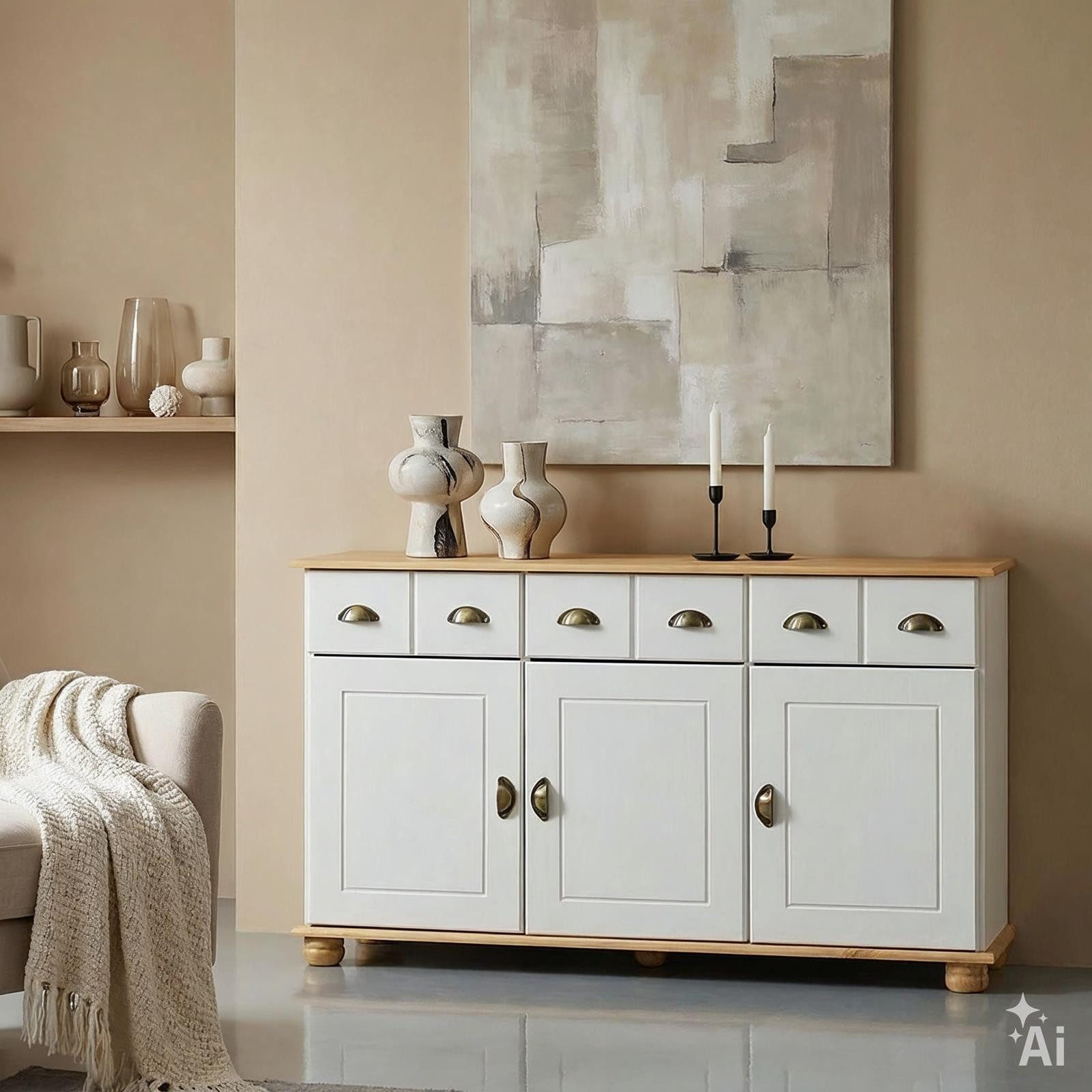 IDIMEX Kommode COLMAR, Sideboard COLMAR Anrichte Kommode Apothekenschrank Sideboard Kiefer ma