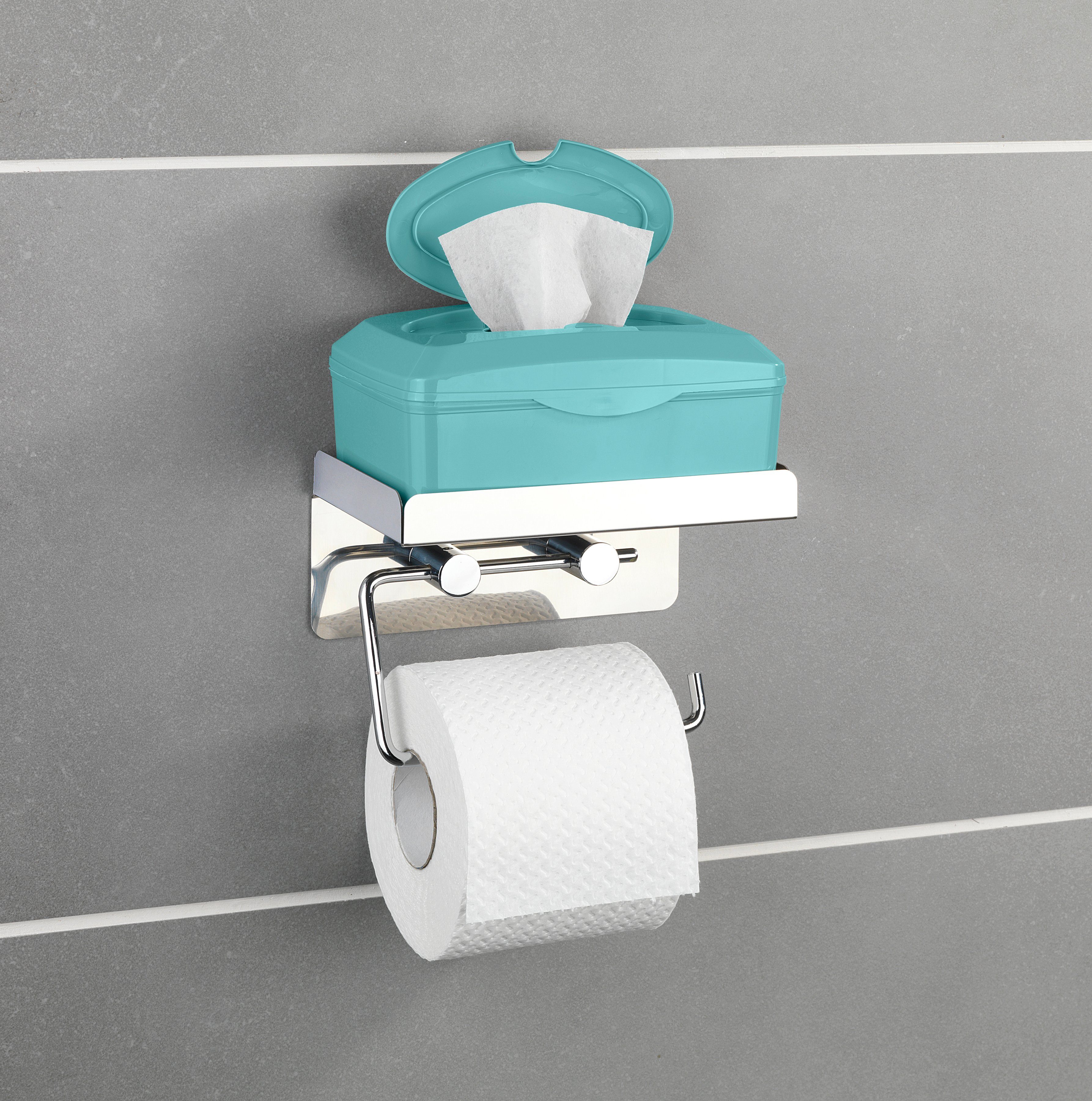 WENKO 2in1 Kombination Toilettenpapierhalter,