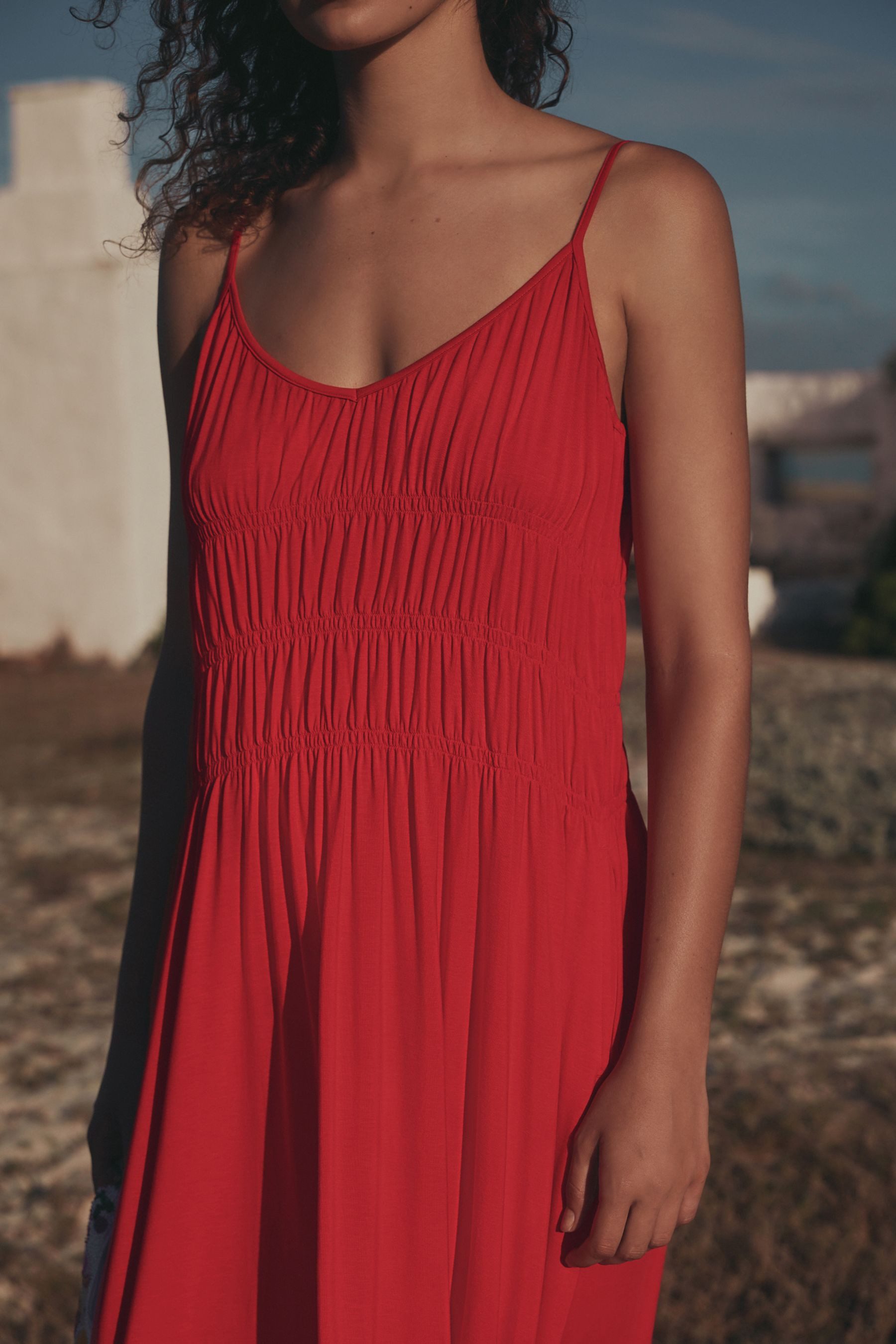 Next Midikleid Gesmoktes Minikleid mit dünnen Trägern (1-tlg) – Bild 3 von 5
