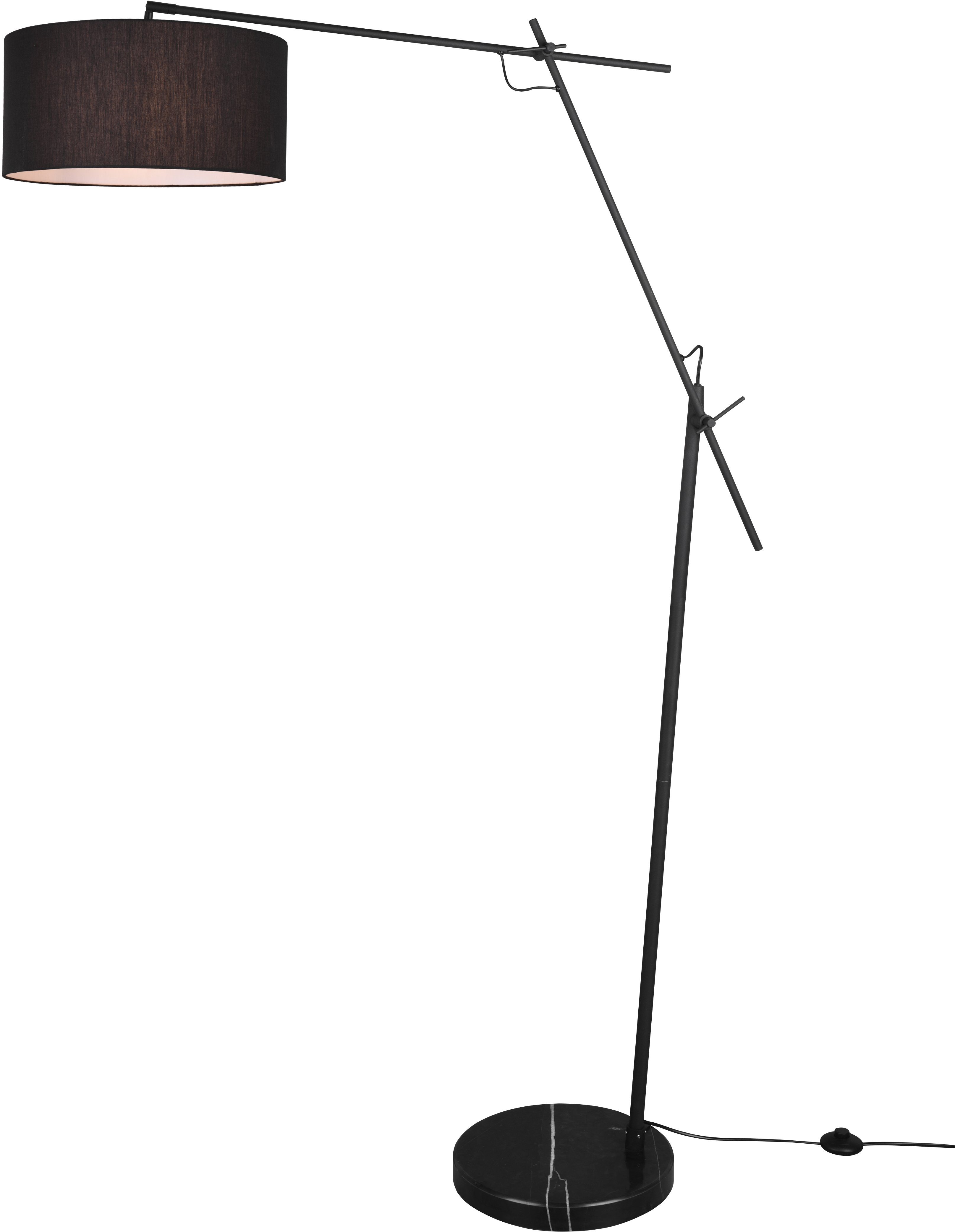 TRIO Leuchten Stehlampe »PONTE, Stehleuchte mit Fußschalter«,  Ein-/Ausschalter, ohne Leuchtmittel, Höhe 168cm, schwenkbar; E27  Leuchtmittel frei wählbar