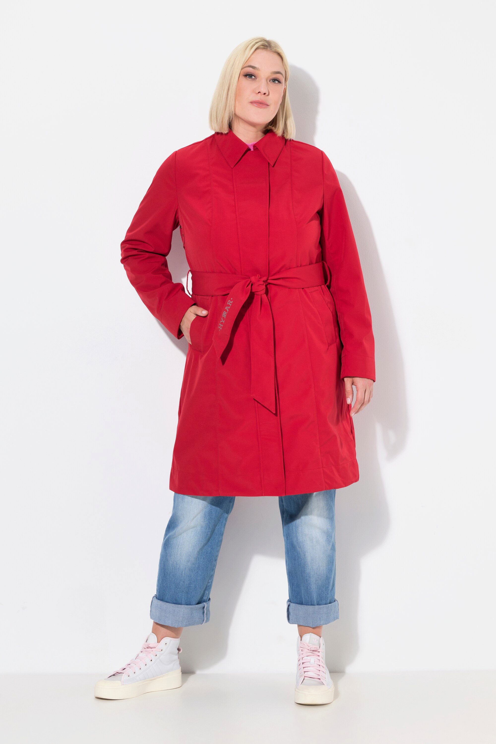 Wintermantel HYPRAR Softshell-Trenchcoat wasserabweisend Gürtel
