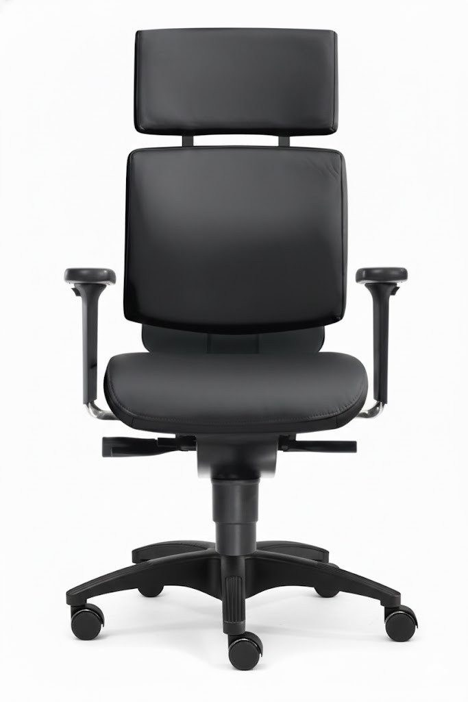SITWELL STEIFENSAND AG Bürostuhl Gesundheitsdrehstuhl mit atmungsaktiver Ergonomie-Rückenlehne, Synchron-Mechanik bis 120kg, 2D-Armlehnen, Komfort-/Bandschieben-Sitz