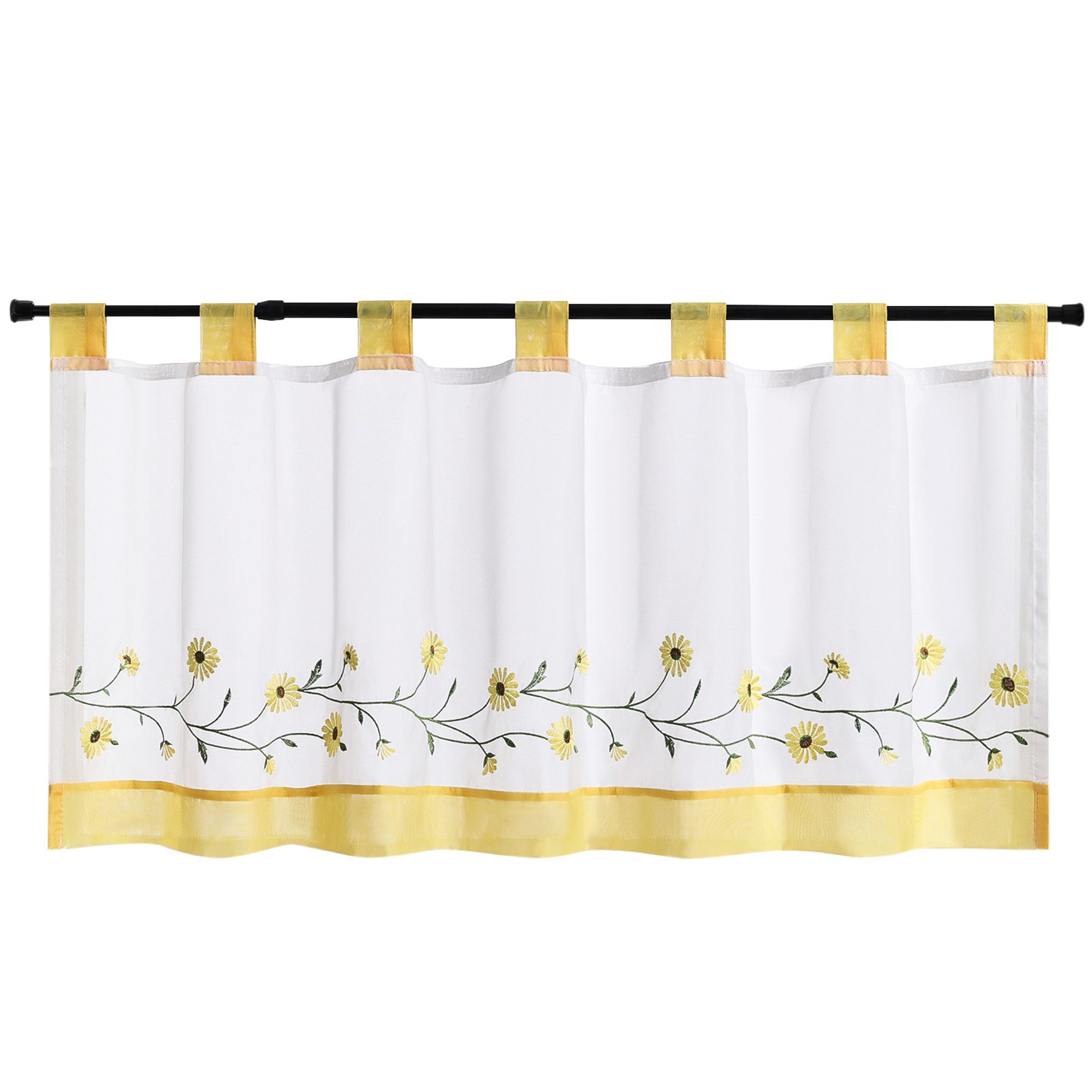 Joyswahl Scheibengardine (1 St), Schlaufen, transparent, Bestickte Voile Ku günstig online kaufen