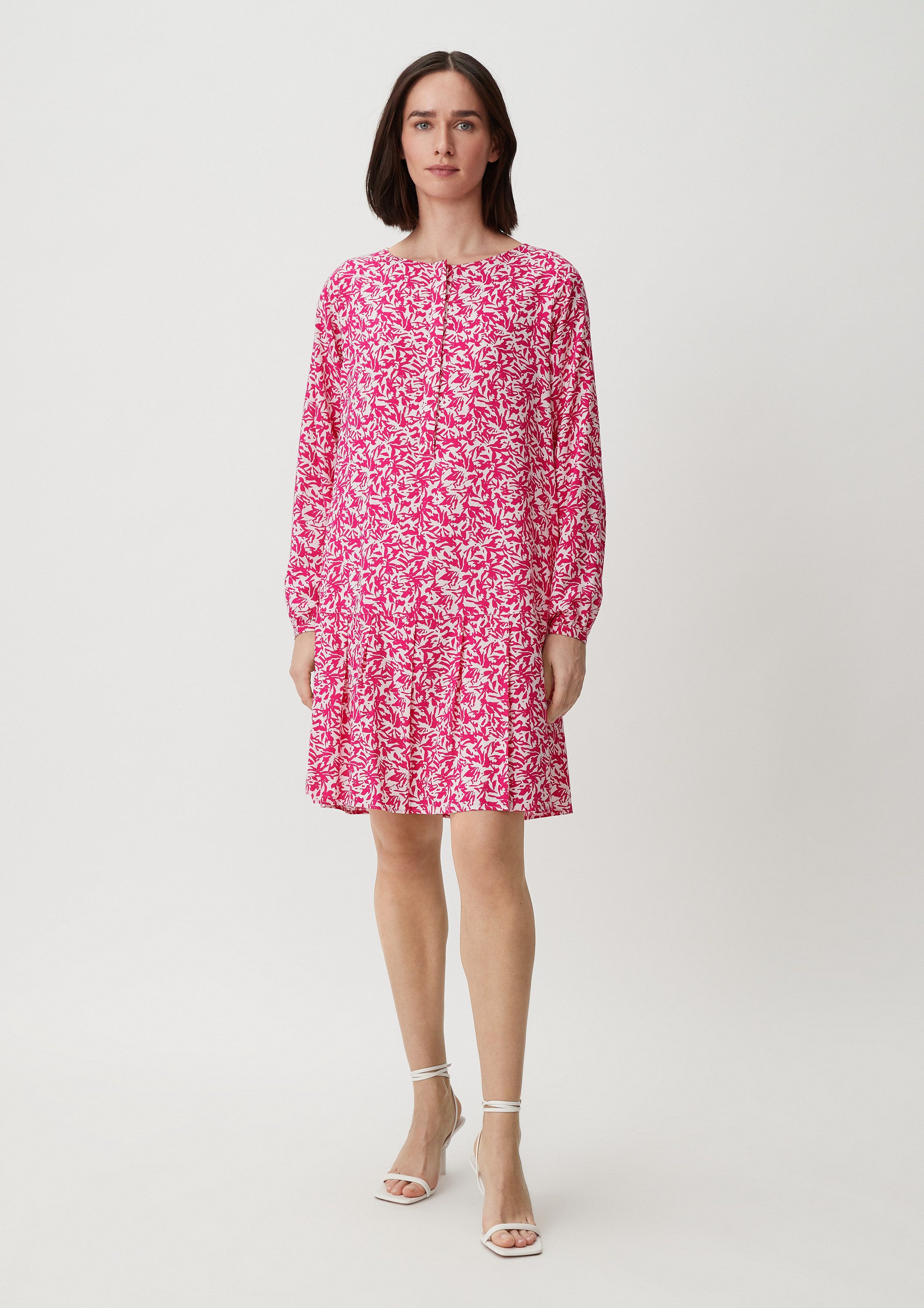 comma Minikleid Kleid Viskosekleid aus Popeline