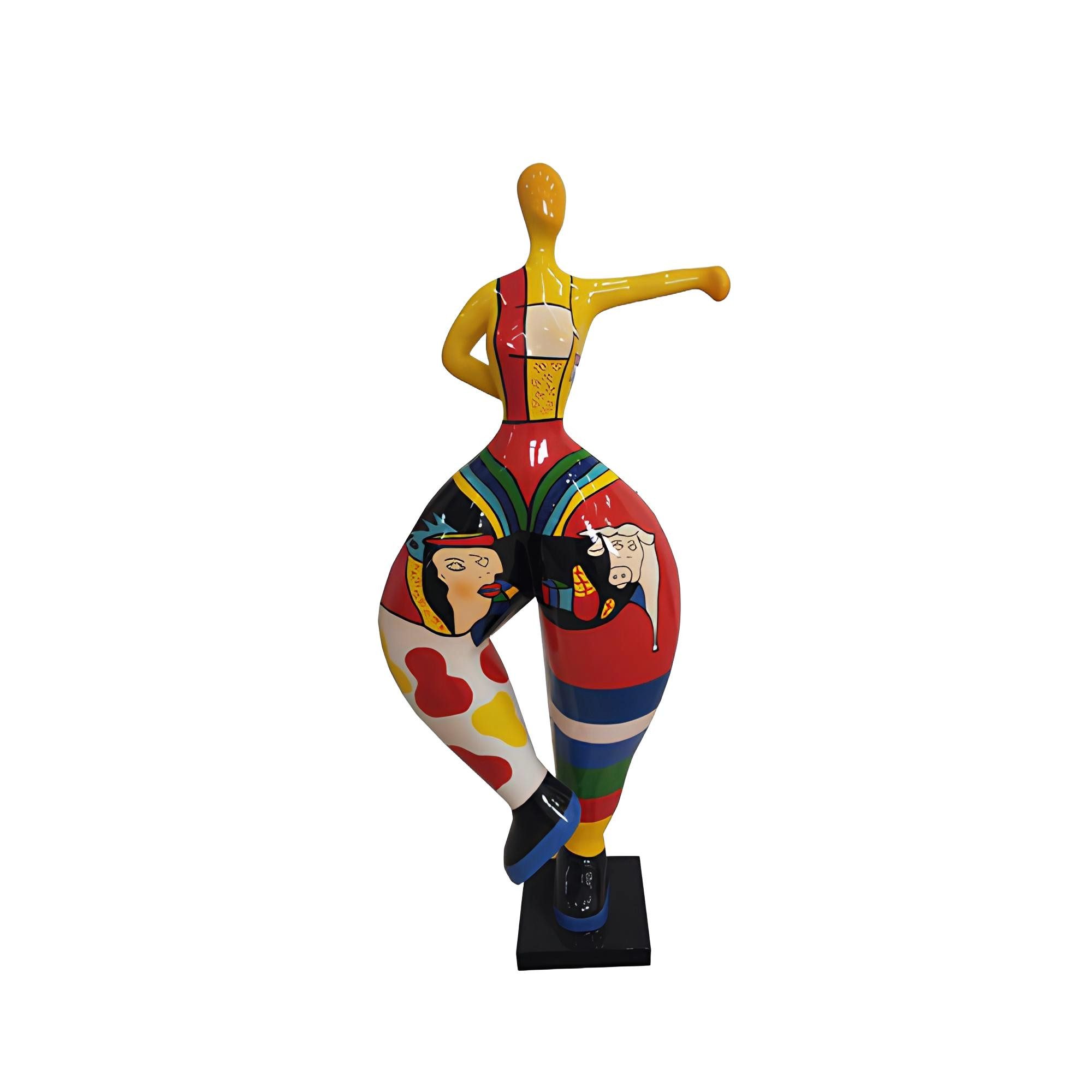 Xlmoebel Dekofigur Bunte abstrakte Statue aus hochwertigem Kunststoff (Skulptur N111B-132 cm), Hergestellt in Europa