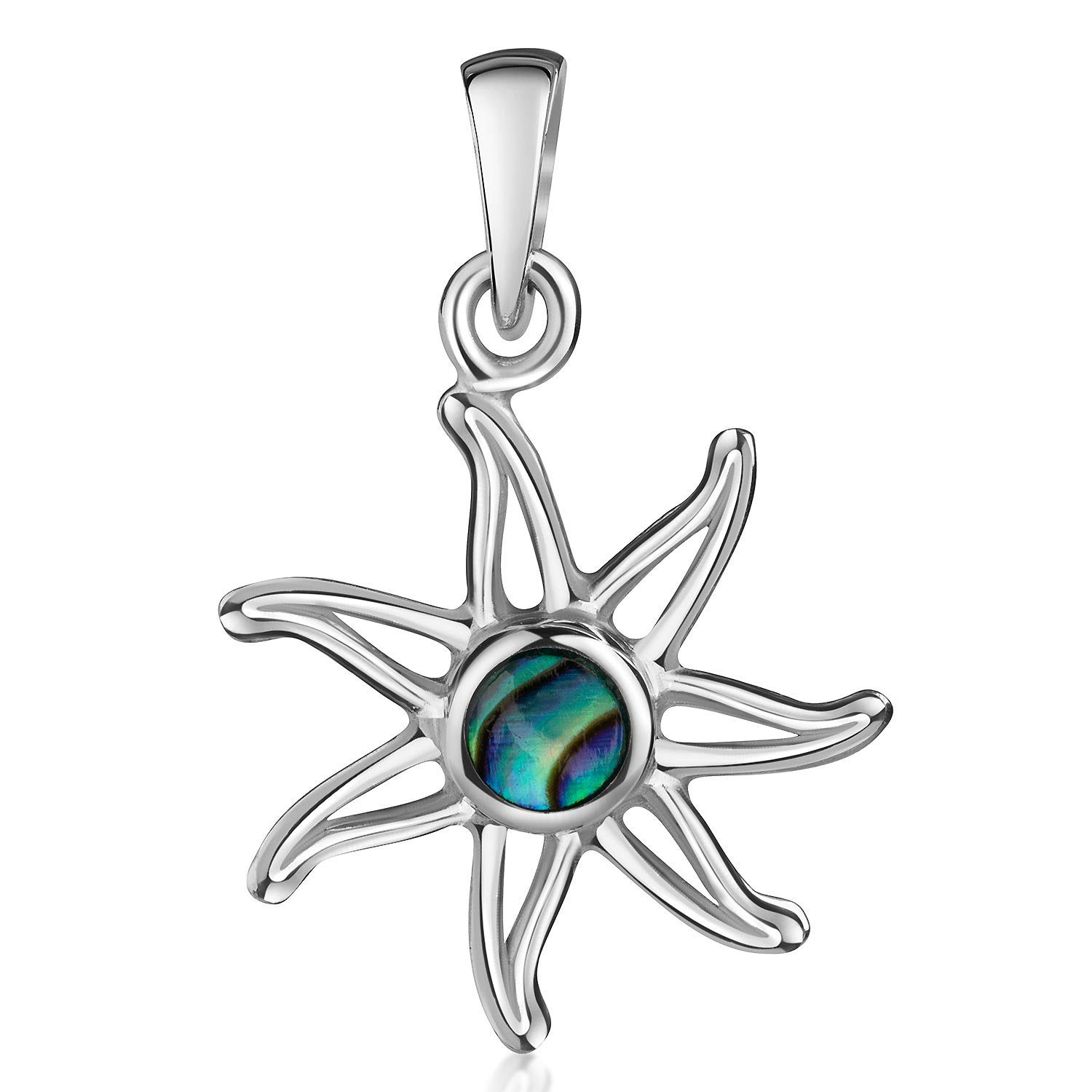 Materia Kettenanhänger Silber Sonne Perlmutt Grün günstig online kaufen