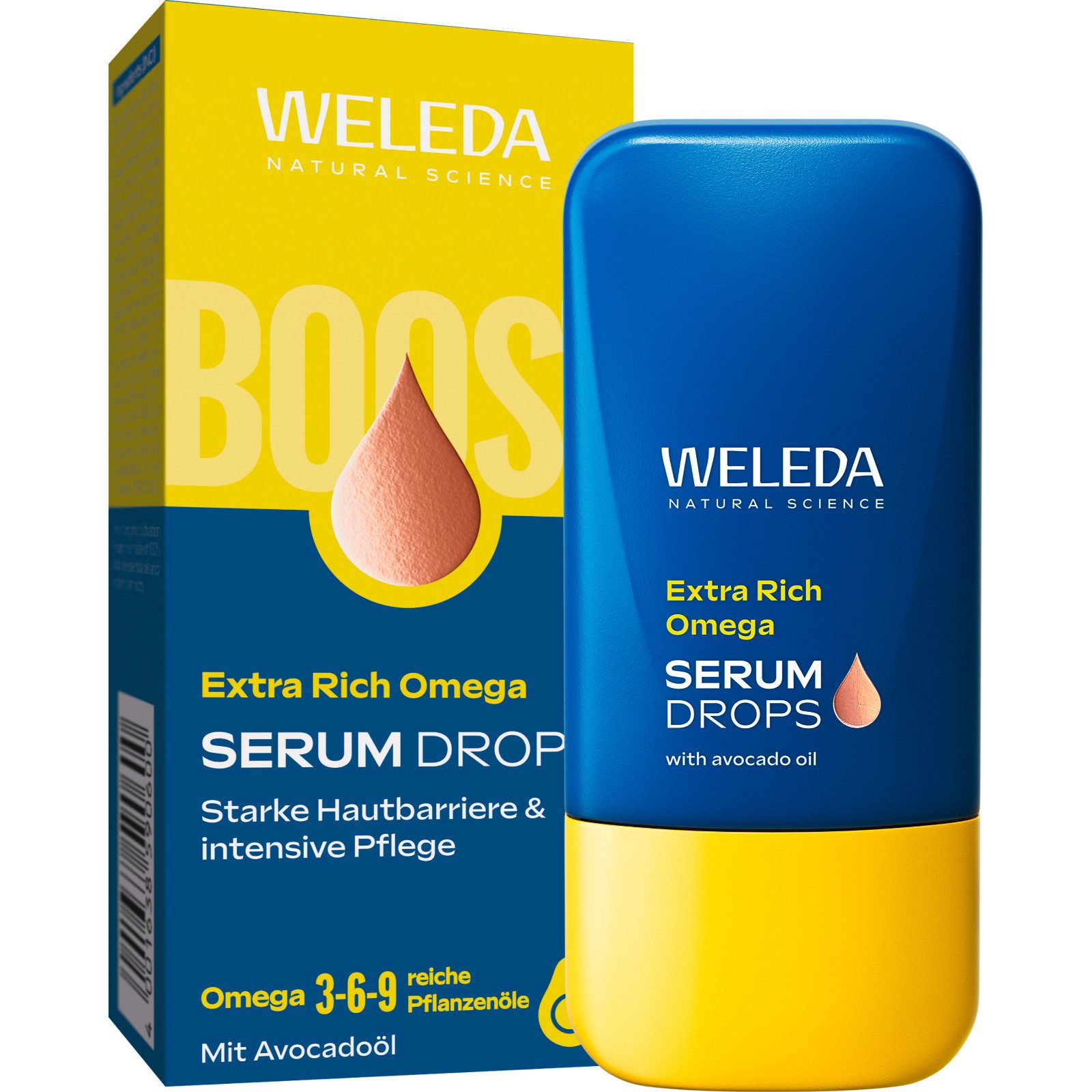 WELEDA Gesichtsserum EXTRA RICH OMEGA SERUM DROPS, stärkt die Hautbarriere, schenkt deiner Haut neue Energie und Pflege