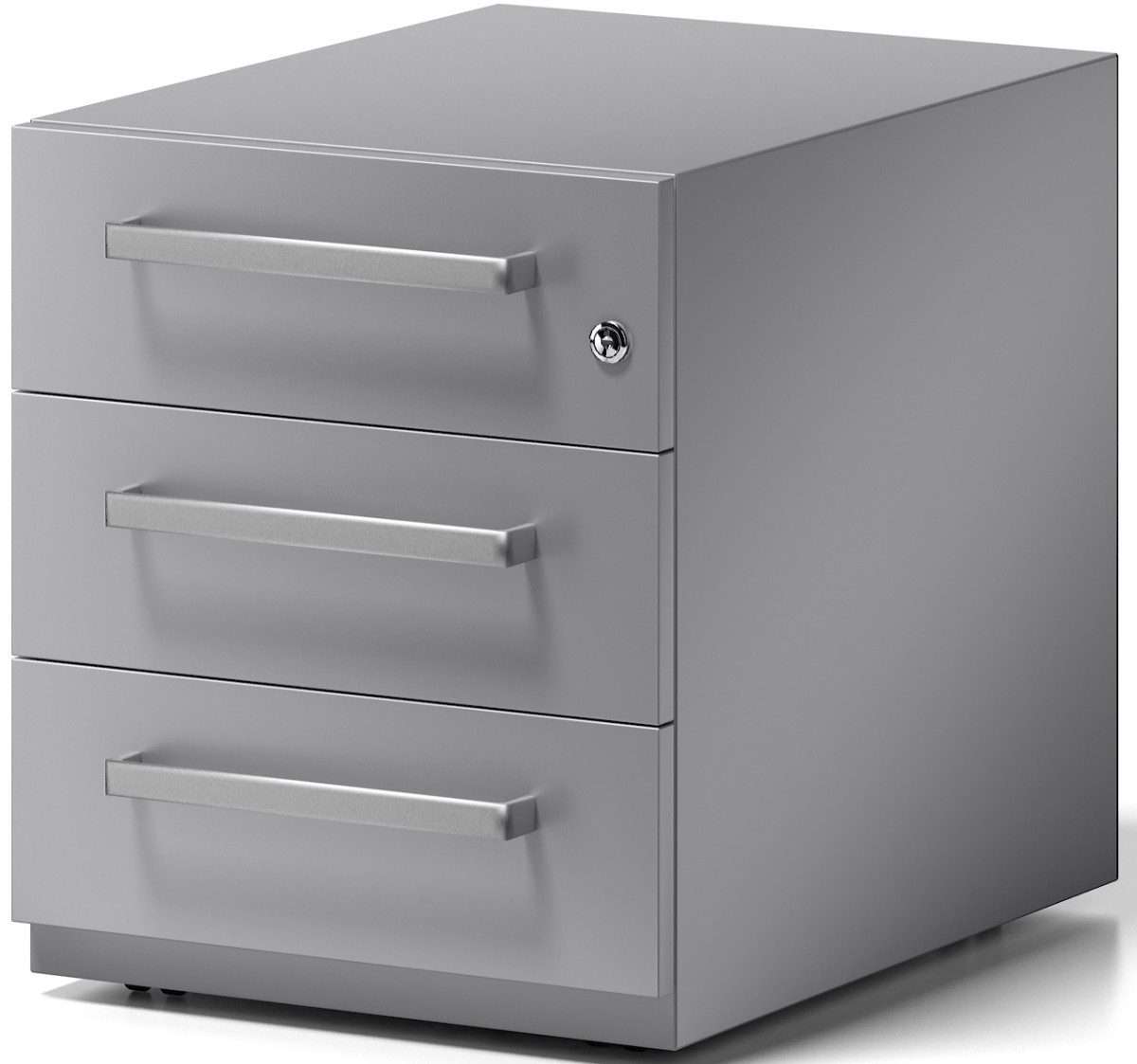 Bisley Container Rollcontainer Note NWA Stahl 3x Materialschub HxBxT 495x420x565mm silb