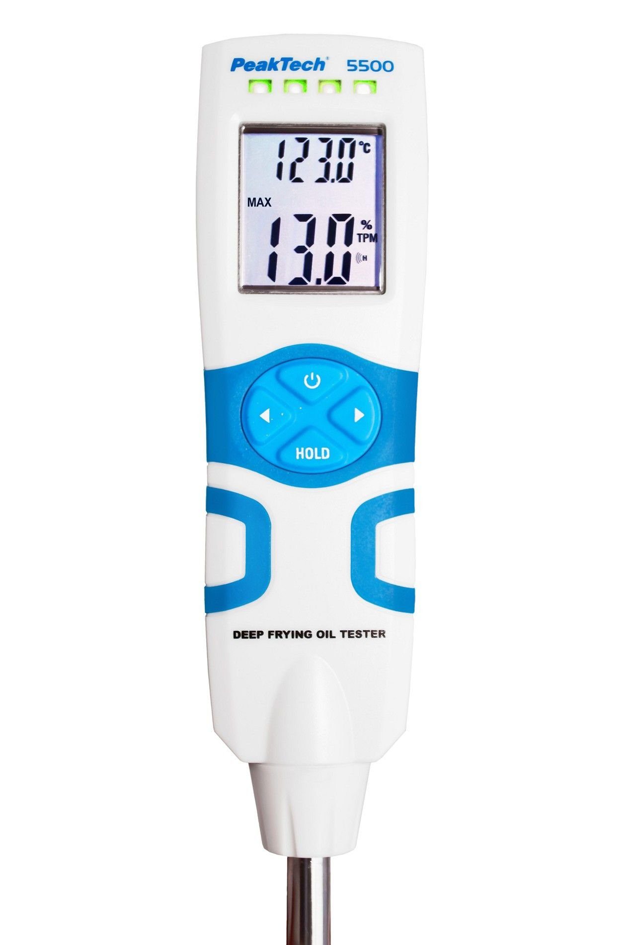 Bratenthermometer PeakTech P 5500: Speiseöl-Tester ~ 0 bis 40% TPM und 30 bis 200°C