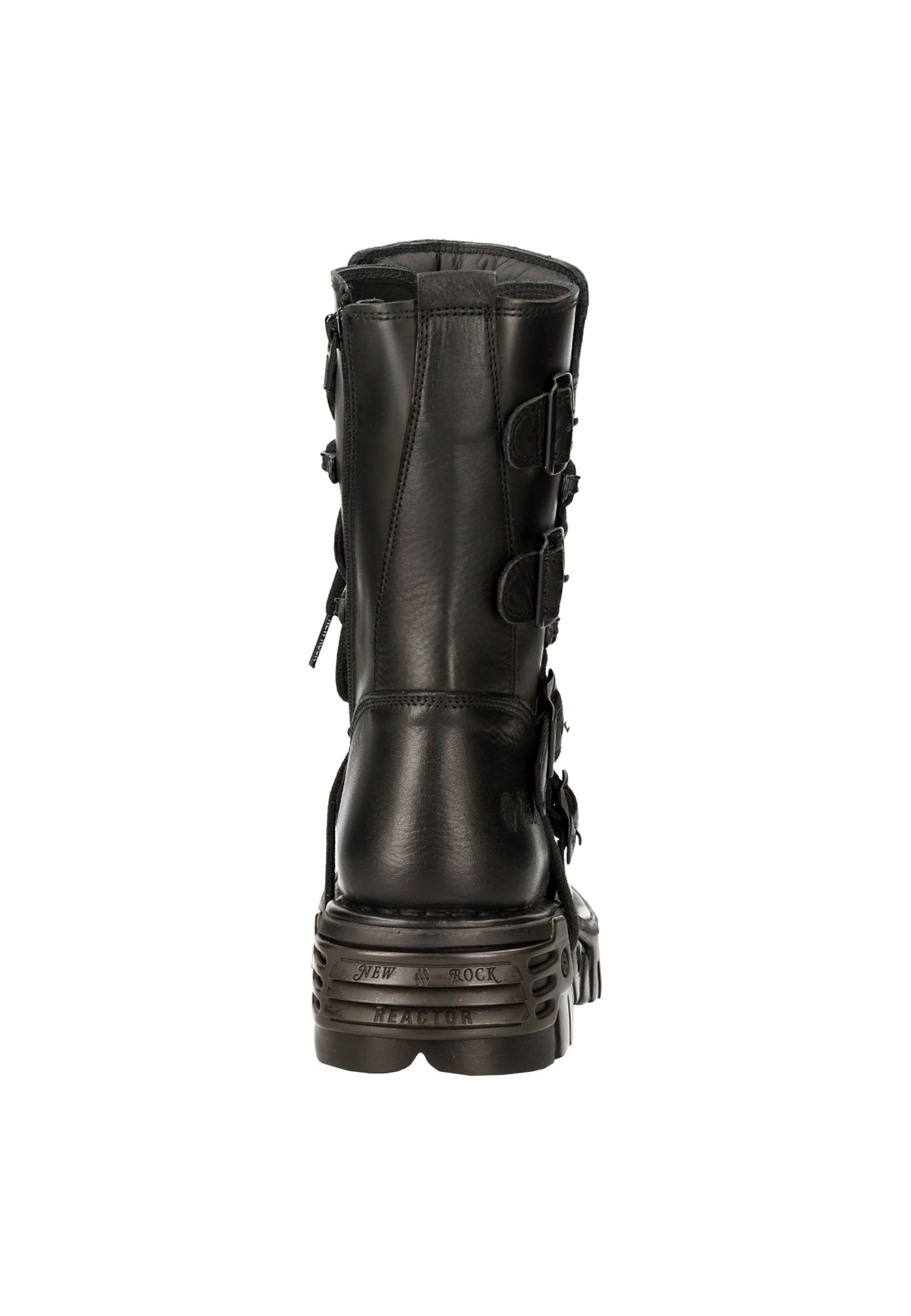 NEW ROCK M-373-S18 Bikerboots Handgefertigte Schwarze Stiefel für Stilvolle Rebellion