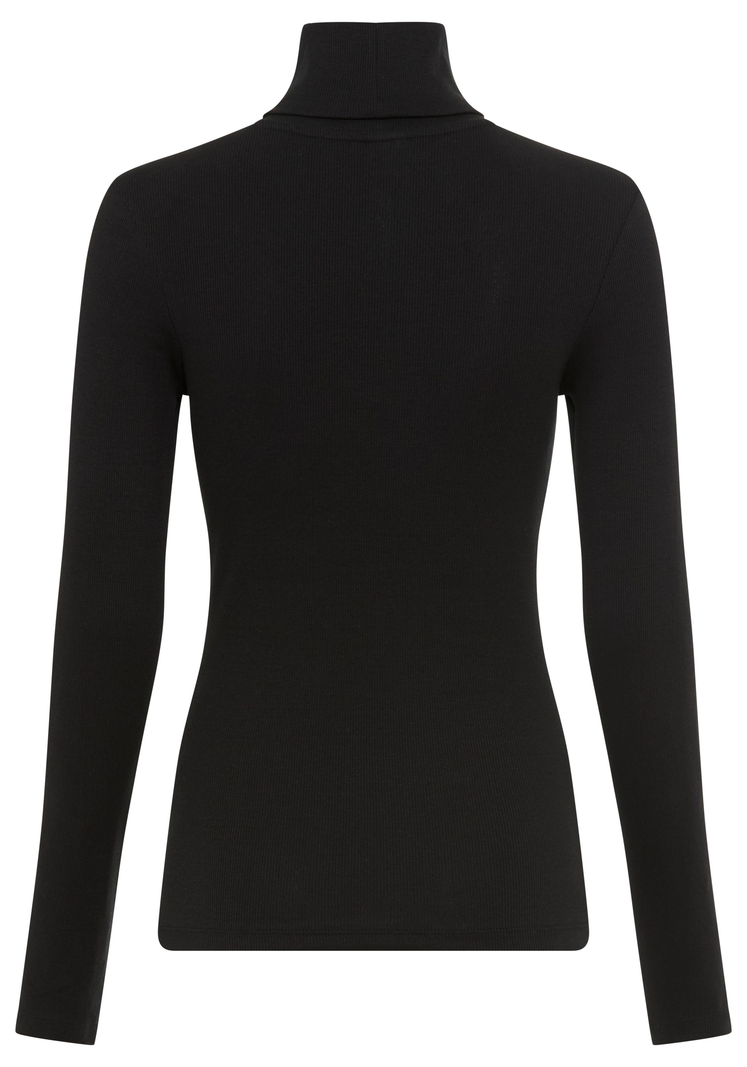 AJC Langarmshirt sehr figurbetont, Rollkragen, Basic-Stil