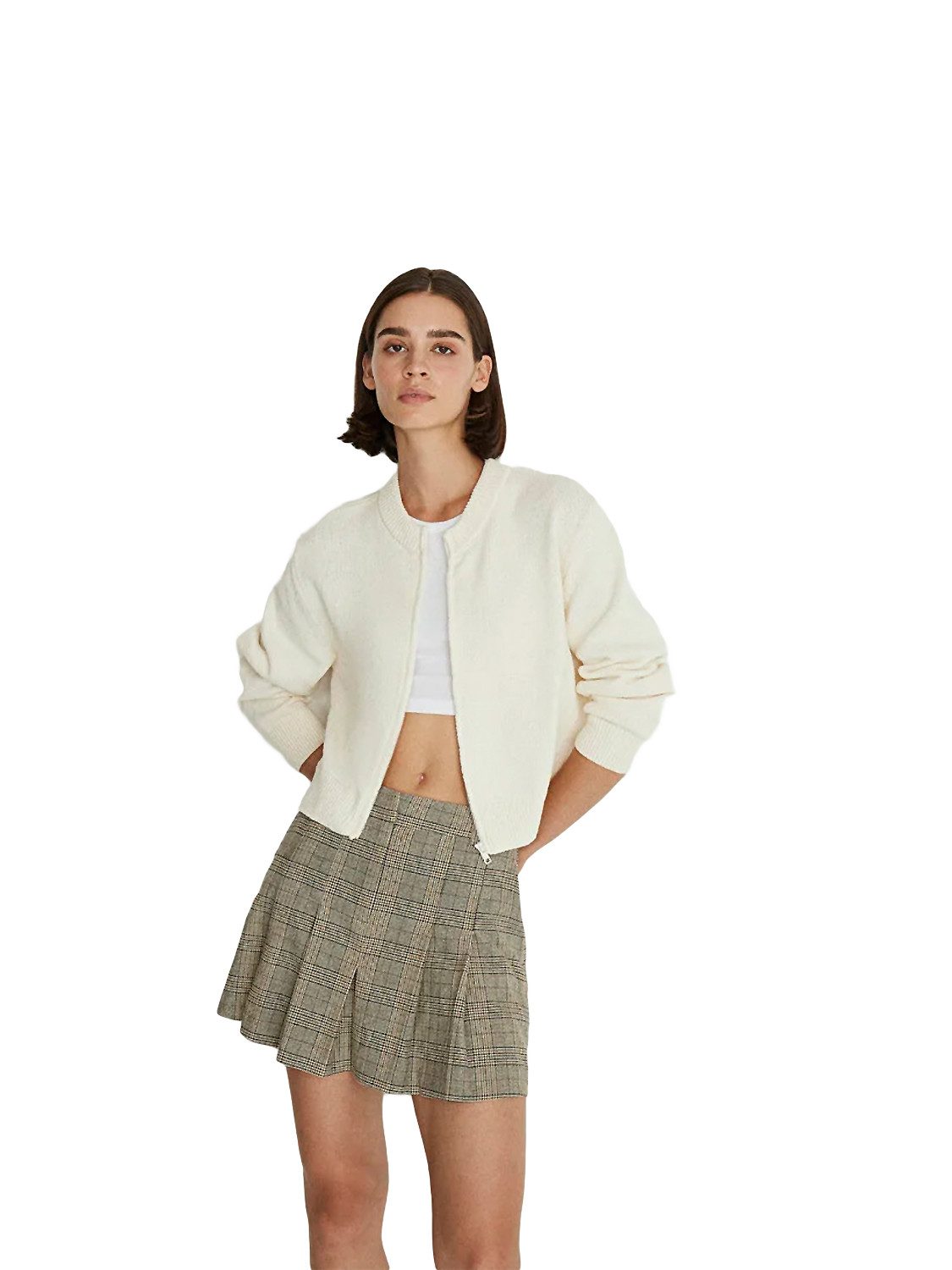 Mavi Cardigan Strickjacke Regular Fit Reißverschluss Cardigan FULL ZIP CARDIGAN; tofu