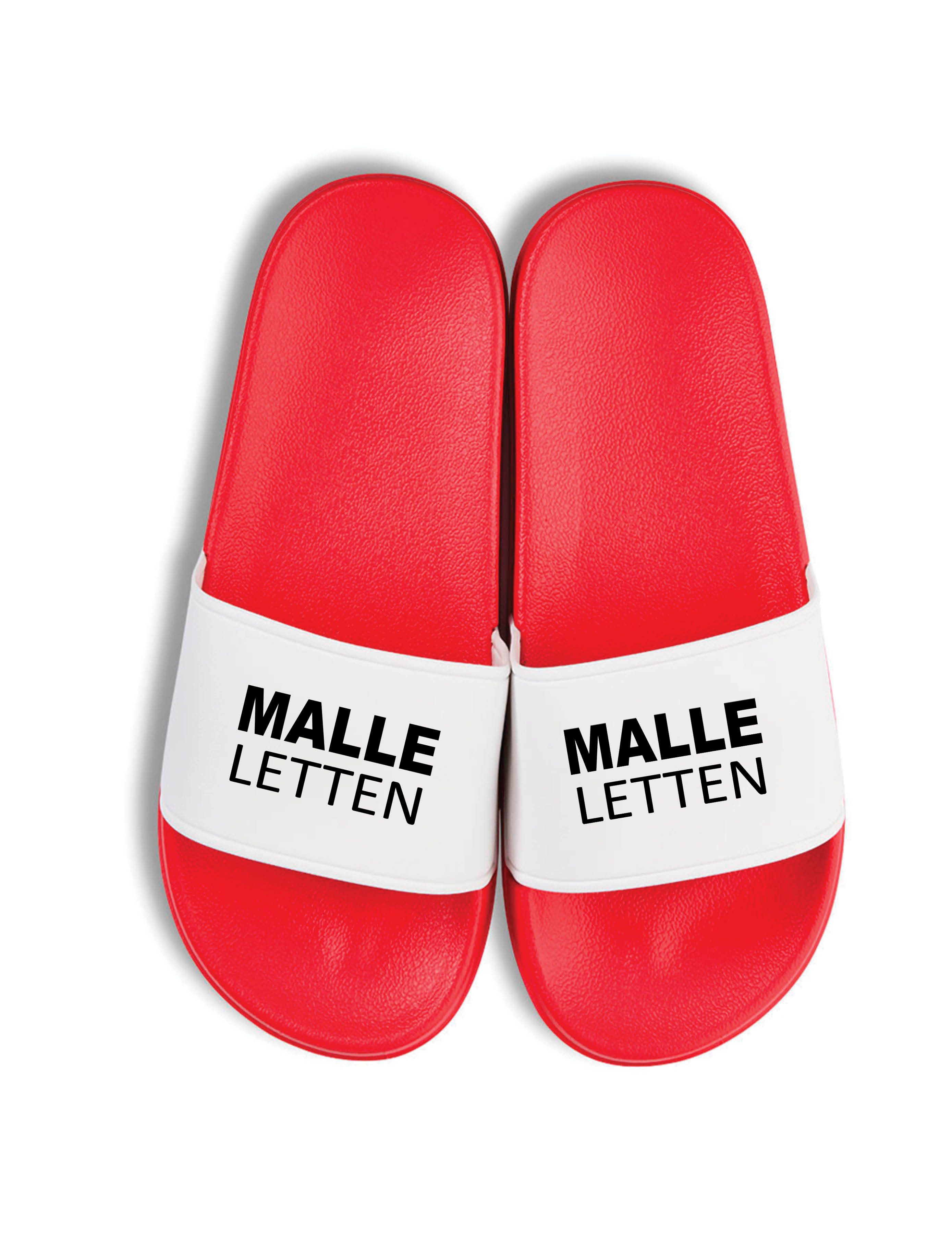 Herren Damen Badelatschen "Malle Letten" Fun-Print lustig Geschenk Badeschuh