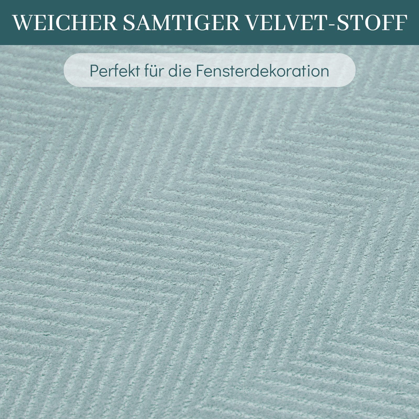 Vorhang Samt Verdunkelungsvorhang, Edel Wohnzimmer St), Blau Kräuselband (2 Schallschutz, Sunicol, Blickdicht, Geometric Gardinen, Schiefer Thermogardine, Samt