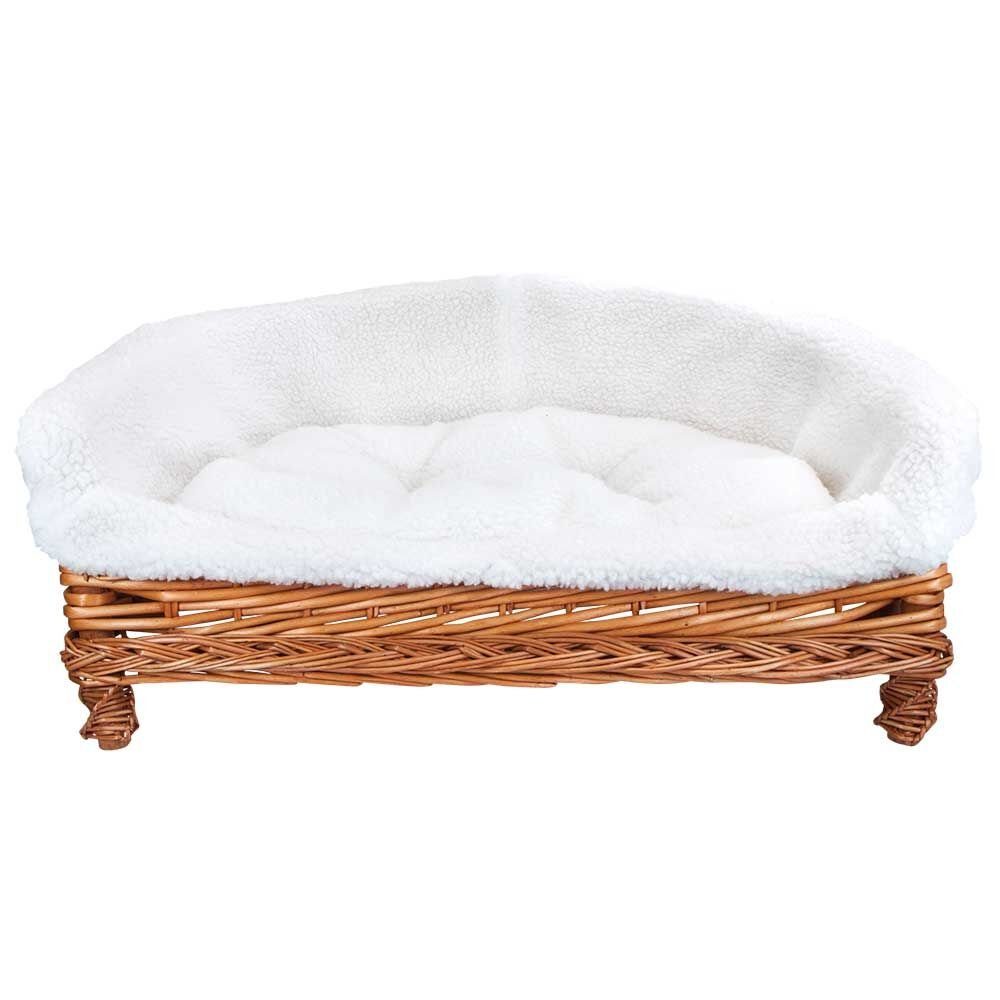 Tiersofa Villa Aus Rattan Mit Kissen, Größe 1 | Ca. 65x46 Cm, Für Kleine Hunde & Katzen