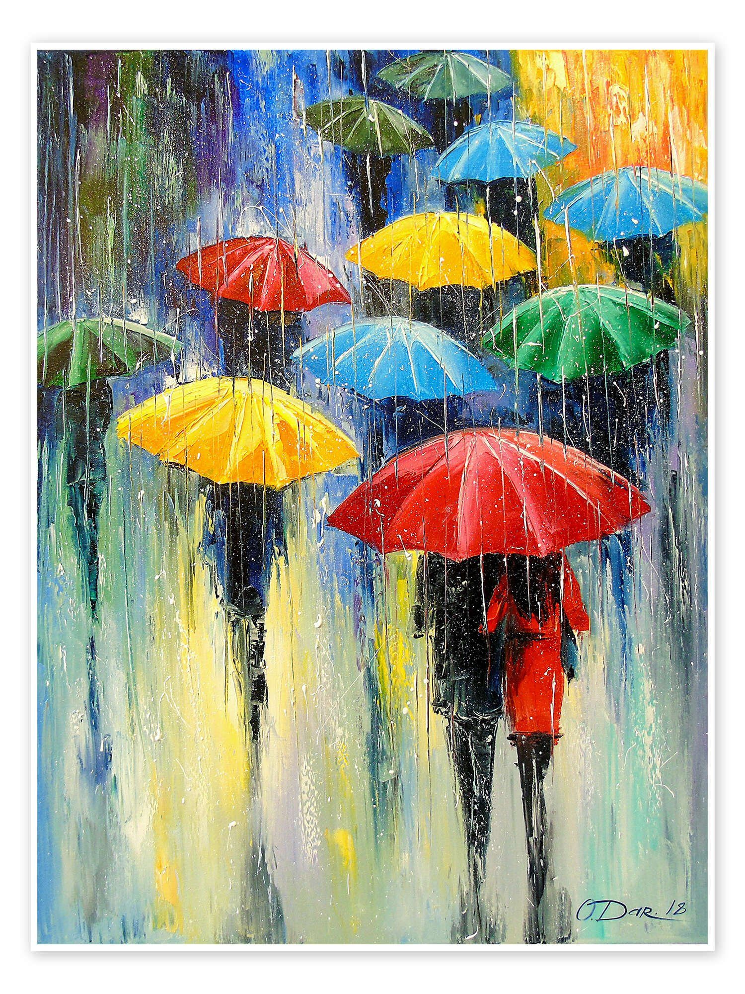 Posterlounge Wandbild Bunte Regentage, Olha Darchuk, erhältlich als Poster, Leinwandbild, Wandsticker oder Acrylglasbild