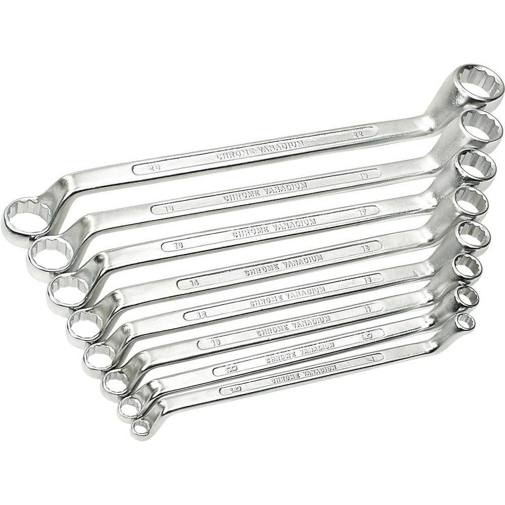 Brüder Mannesmann Werkzeuge Ringschlüssel Ringschlüsselsatz, 6-22 mm, Chrom-Vanadium, 8-teilig, M M 140-08 DIN