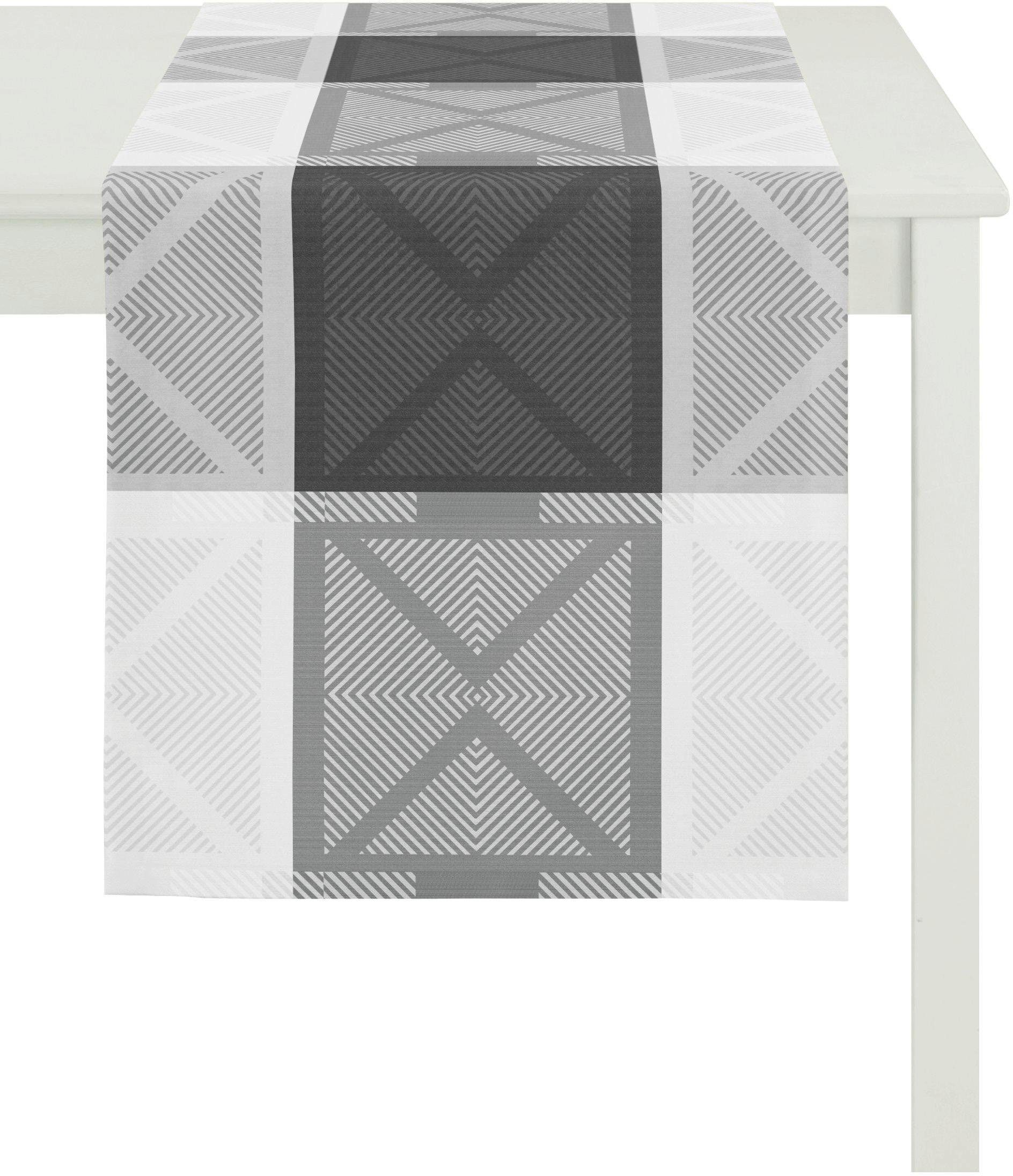 APELT Tischläufer VERONA, LOFT STYLE, Jacquard (1-tlg) schwarz/grau/weiß