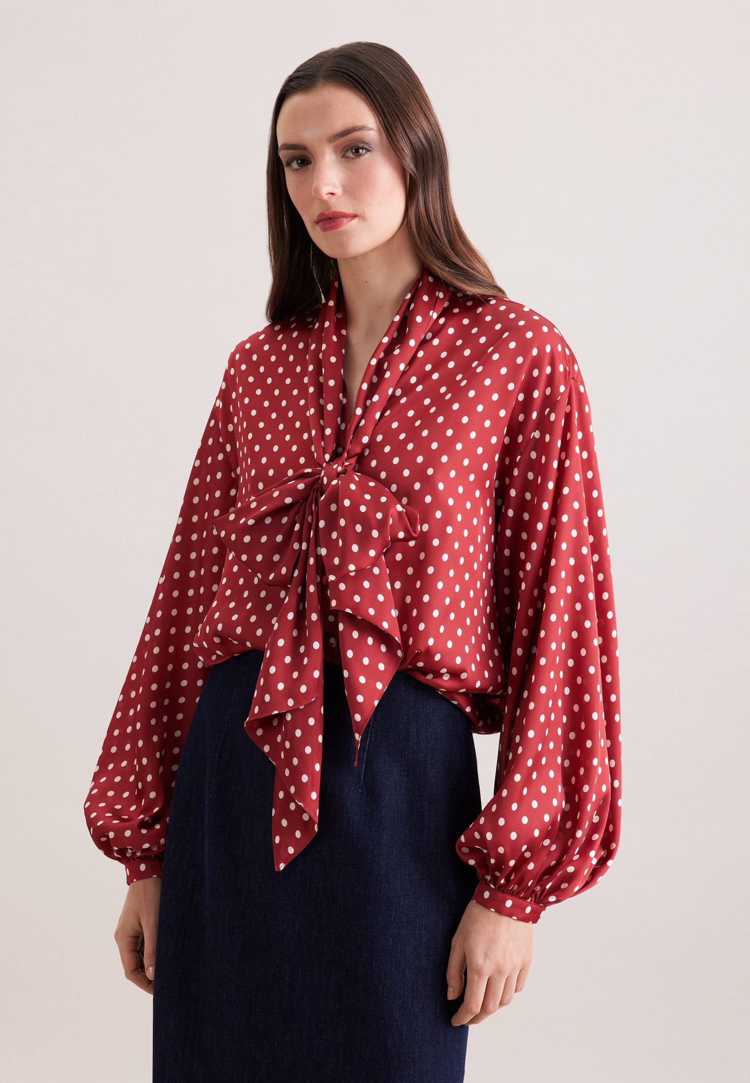 seidensticker Rüschenbluse 1/1 V-Neck Druck