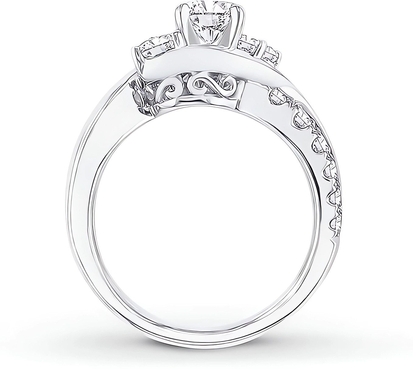 Jumpeak Diamantring Verlobungsring Damen,Statement Ring,Ring WeiBgold Damen,Gedrehte Rebe, 1 Karat Diamant,E VVS2 3EX,Diamant ring damen,Runder Diamant,Geschenk