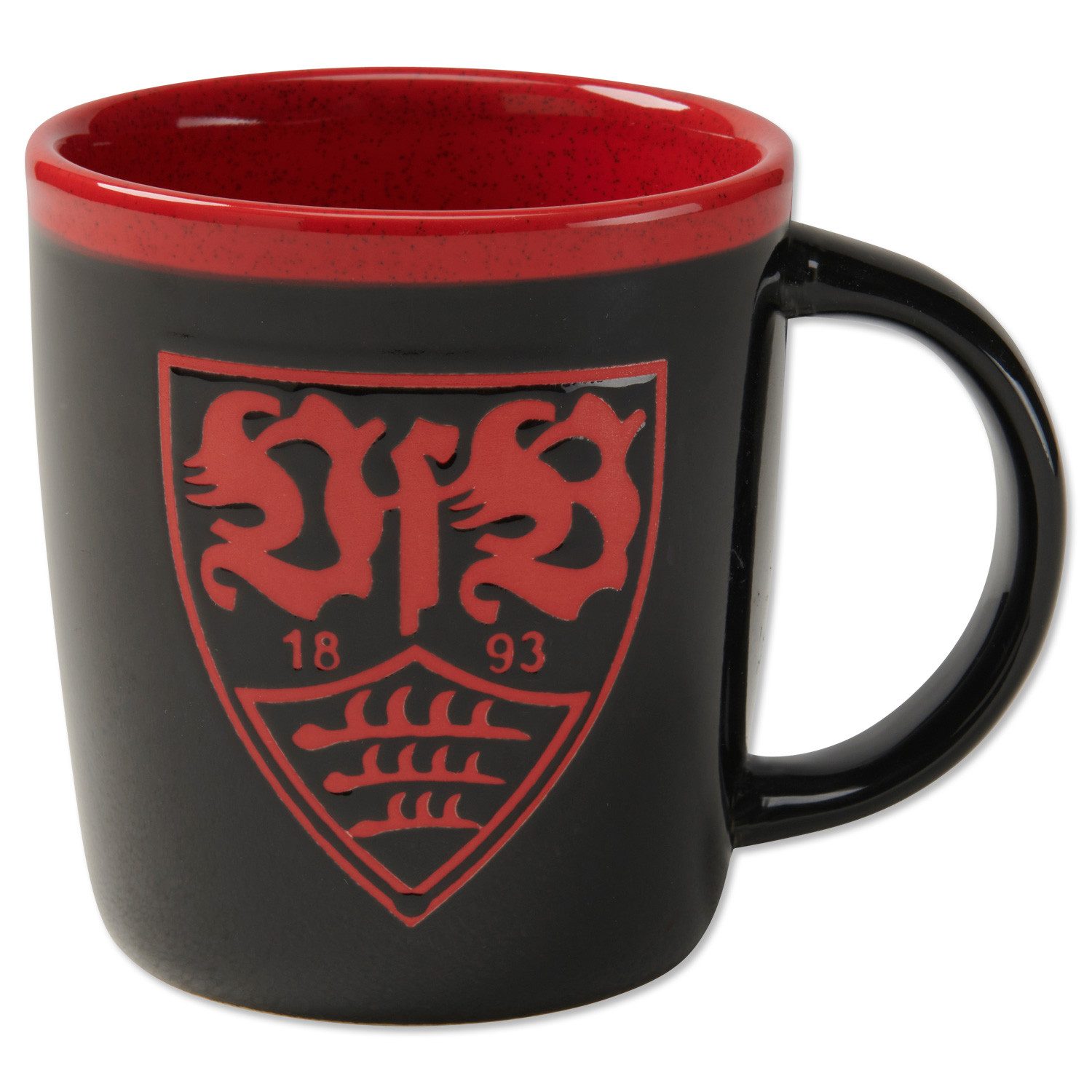 VfB Stuttgart Tasse VfB Stuttgart Tasse Wappen schwarz rot Keramik 0,3 l, Keramik