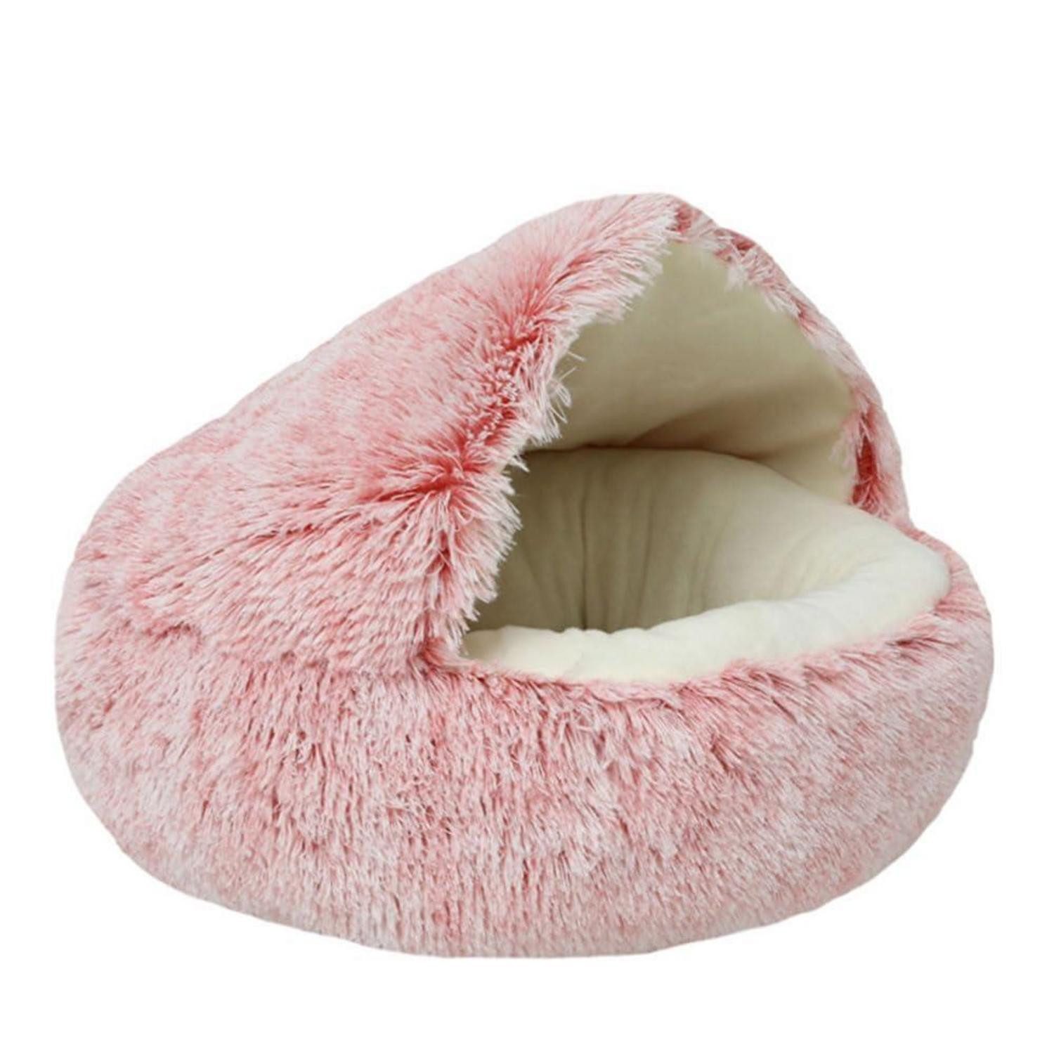 LuxusKollektion Hundebett Hundebett Rund Plüsch Rosa 40cm
