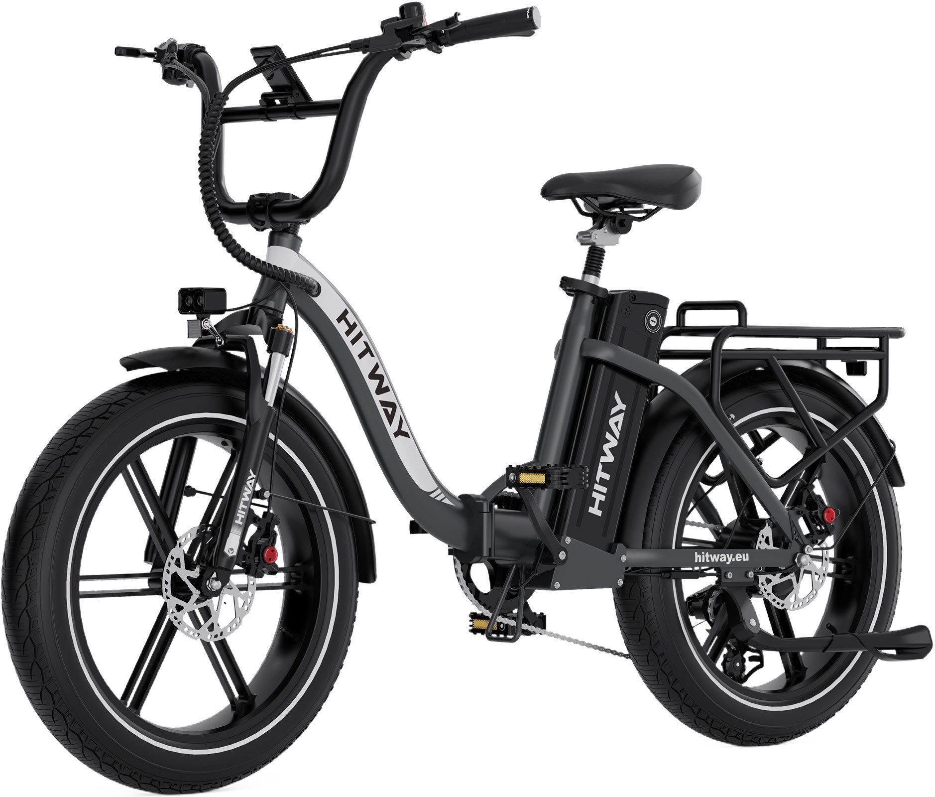 HITWAY E-Bike Faltrad 20*4,0 zoll Elektrofahrrad mit 48V18Ah Akku bis 70-140km, 7 Gang shimano shimano Schaltwerk, Kettenschaltung, Heckmotor, 864 Wh, Pedelec E Mountainbike mit StVZO APP NFC