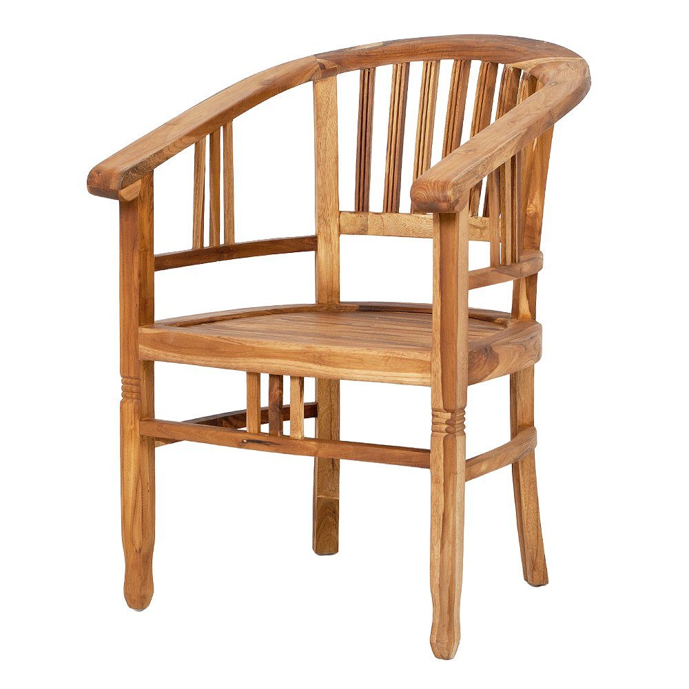 LebensWohnArt Stuhl Massiver Teak Stuhl JANE Natural ohne Kissen | Stühle